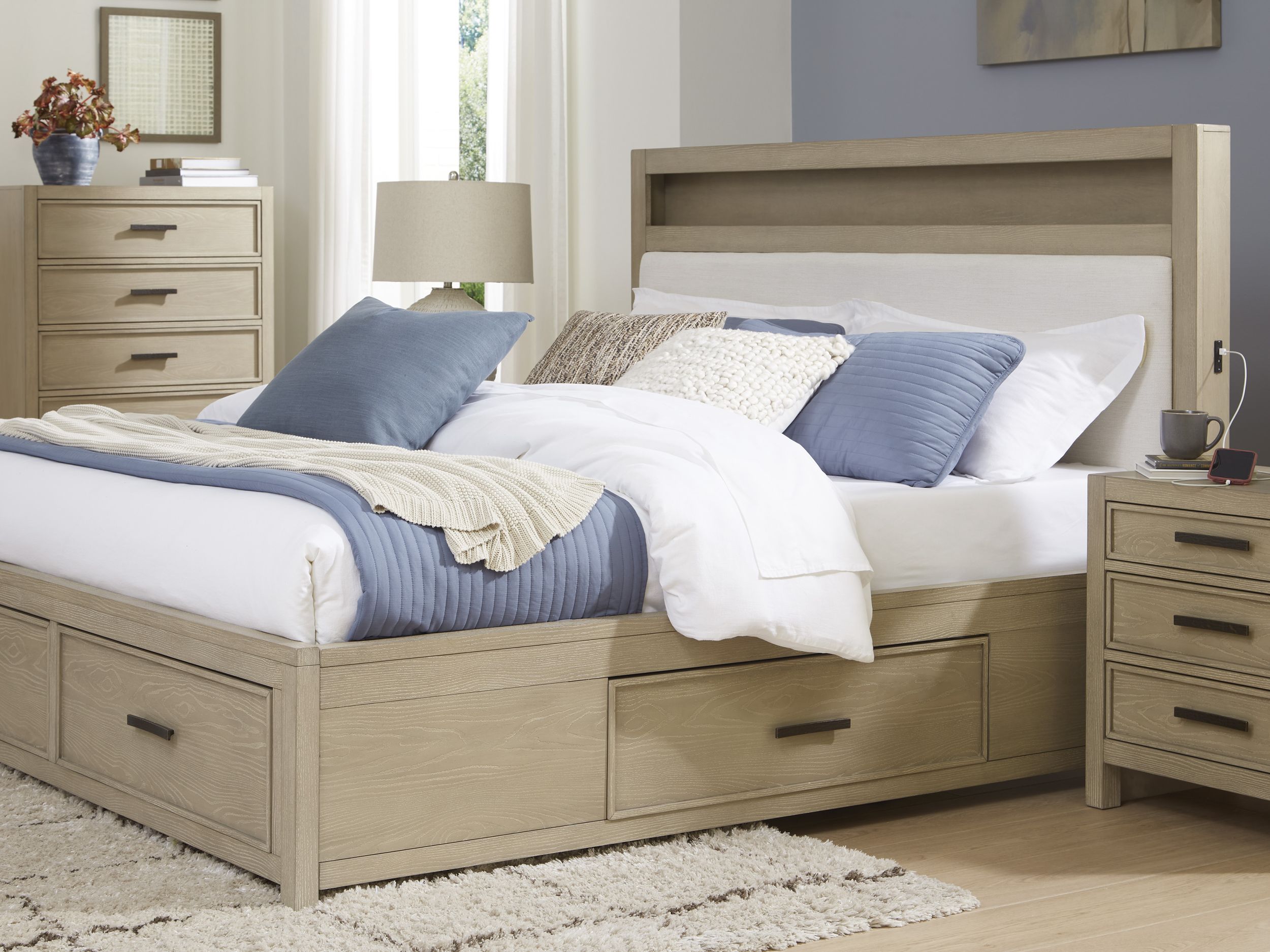 Calmoro Bookcase Storage Bedroom Set