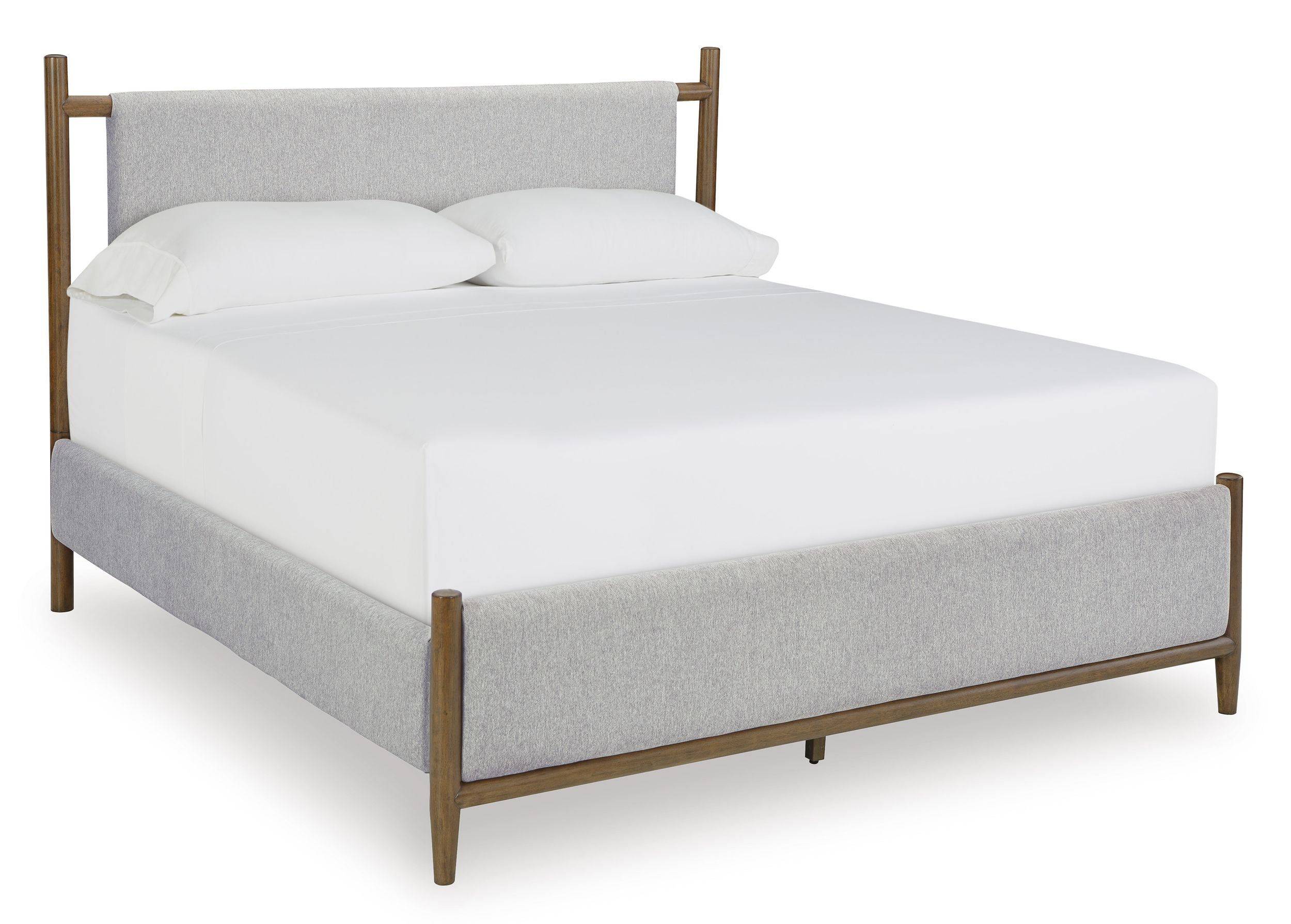 Lyncott Fabric/Wood Upholstered Panel Bed, King Size