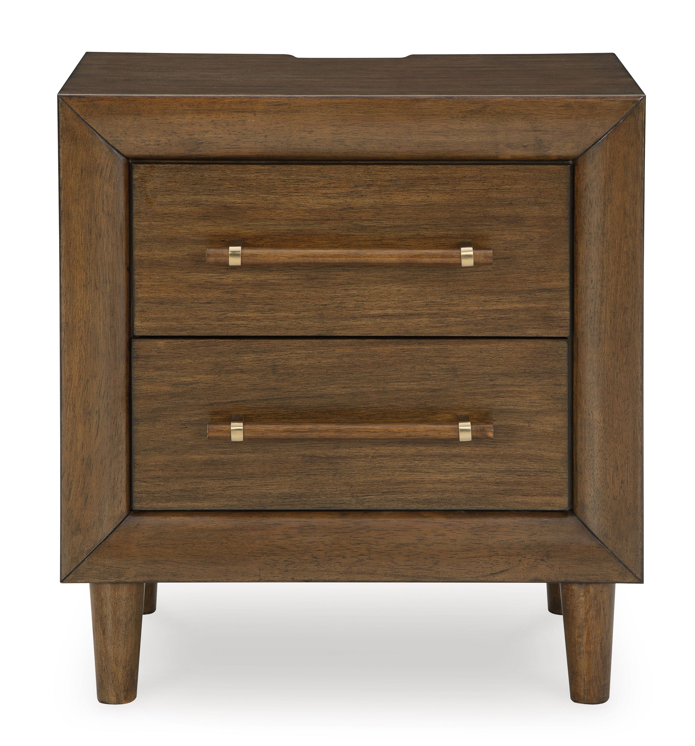 Lyncott 2-Drawer Wood Nightstand w/USB Charger
