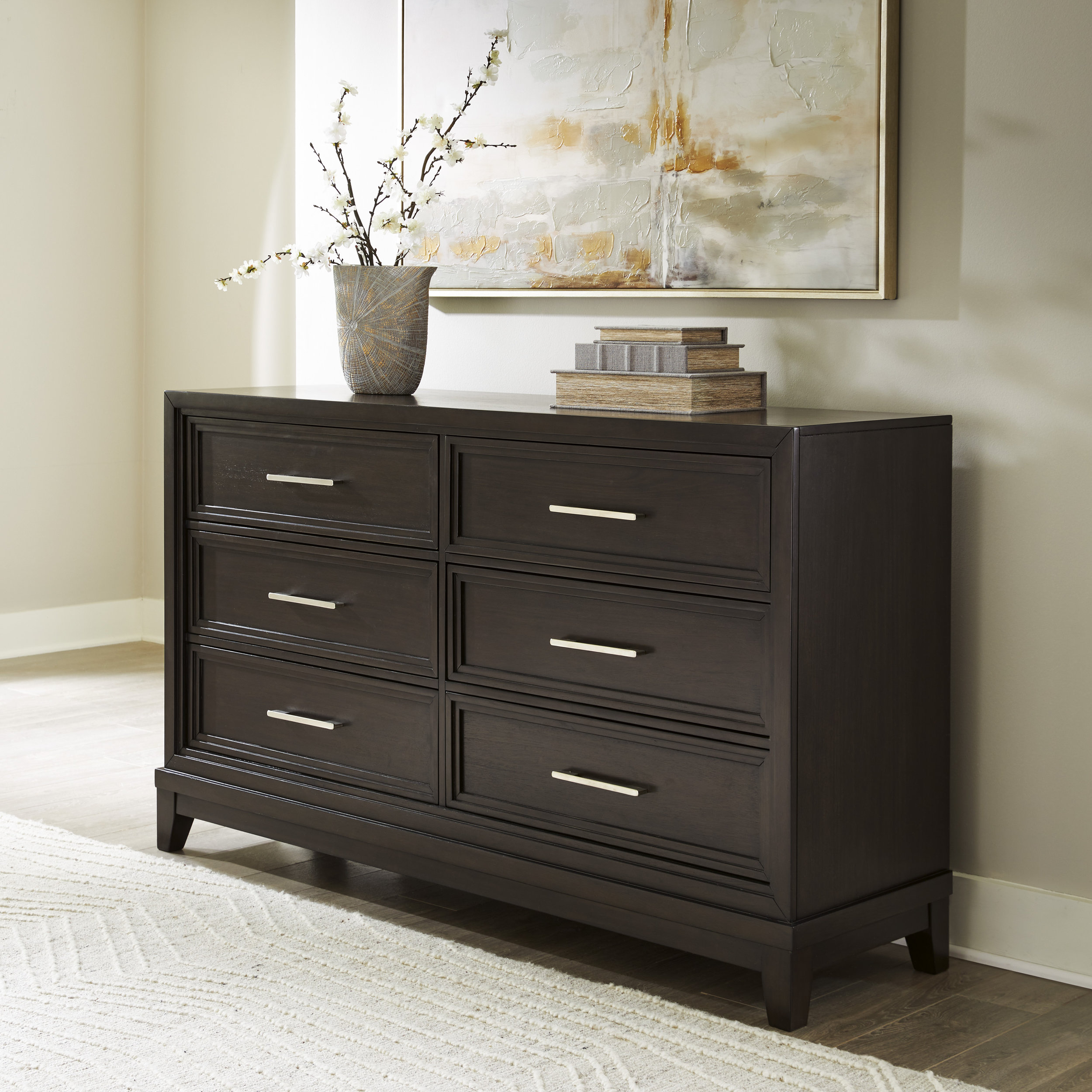 Neymorton Wood Double Dresser w/6 Drawers