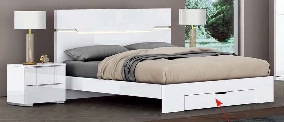 B632 Storage Platform Bed with LED Light