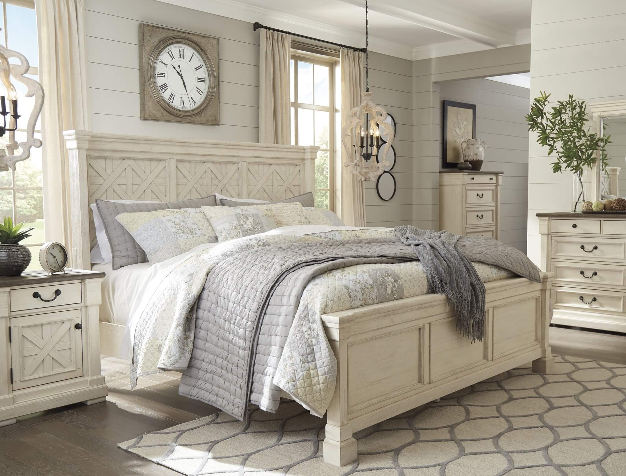 Ashley SM Bolanburg Wood Panel Bedroom Set