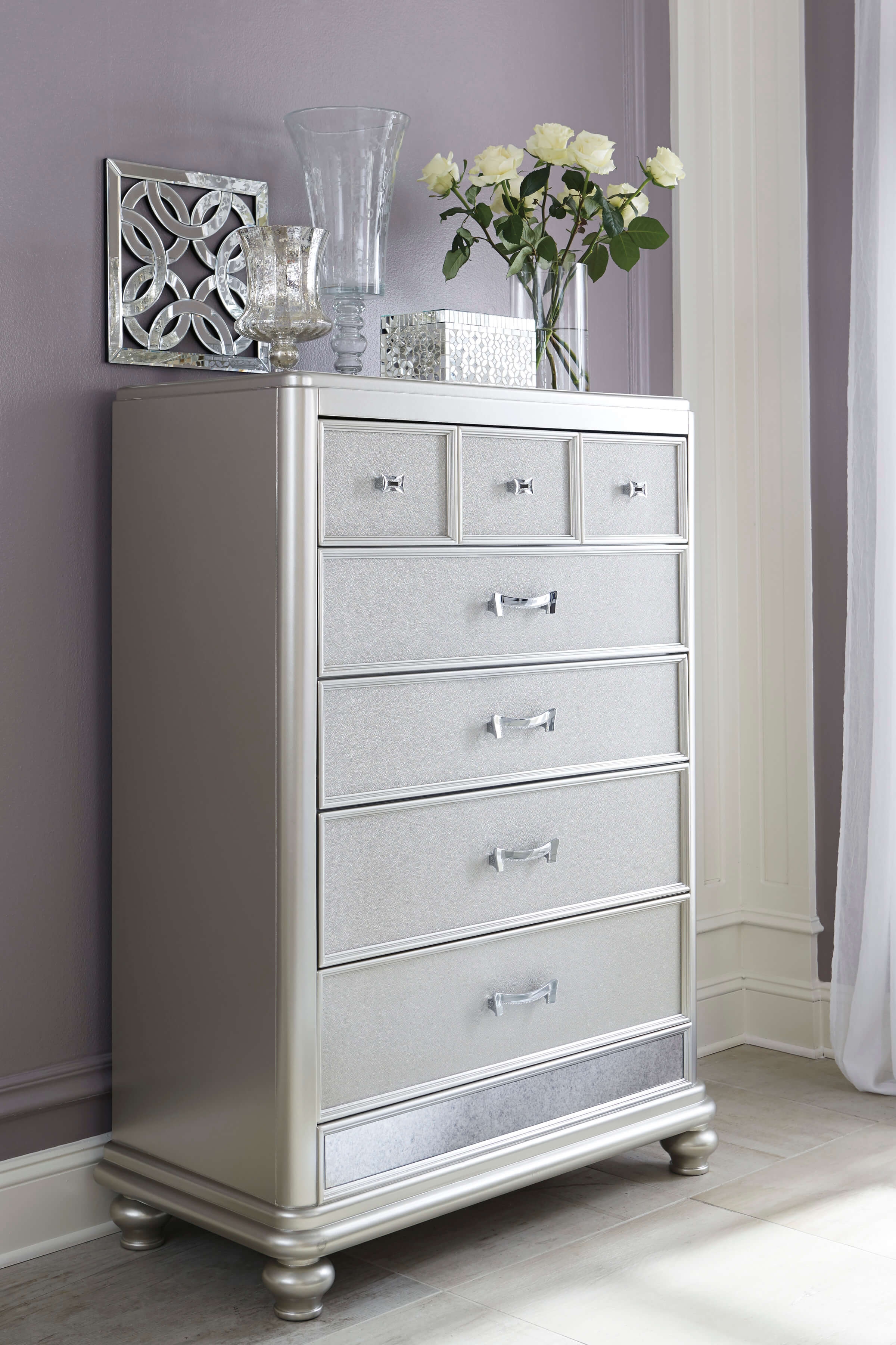 Coralayne Fabric Upholstered Panel Bedroom Set