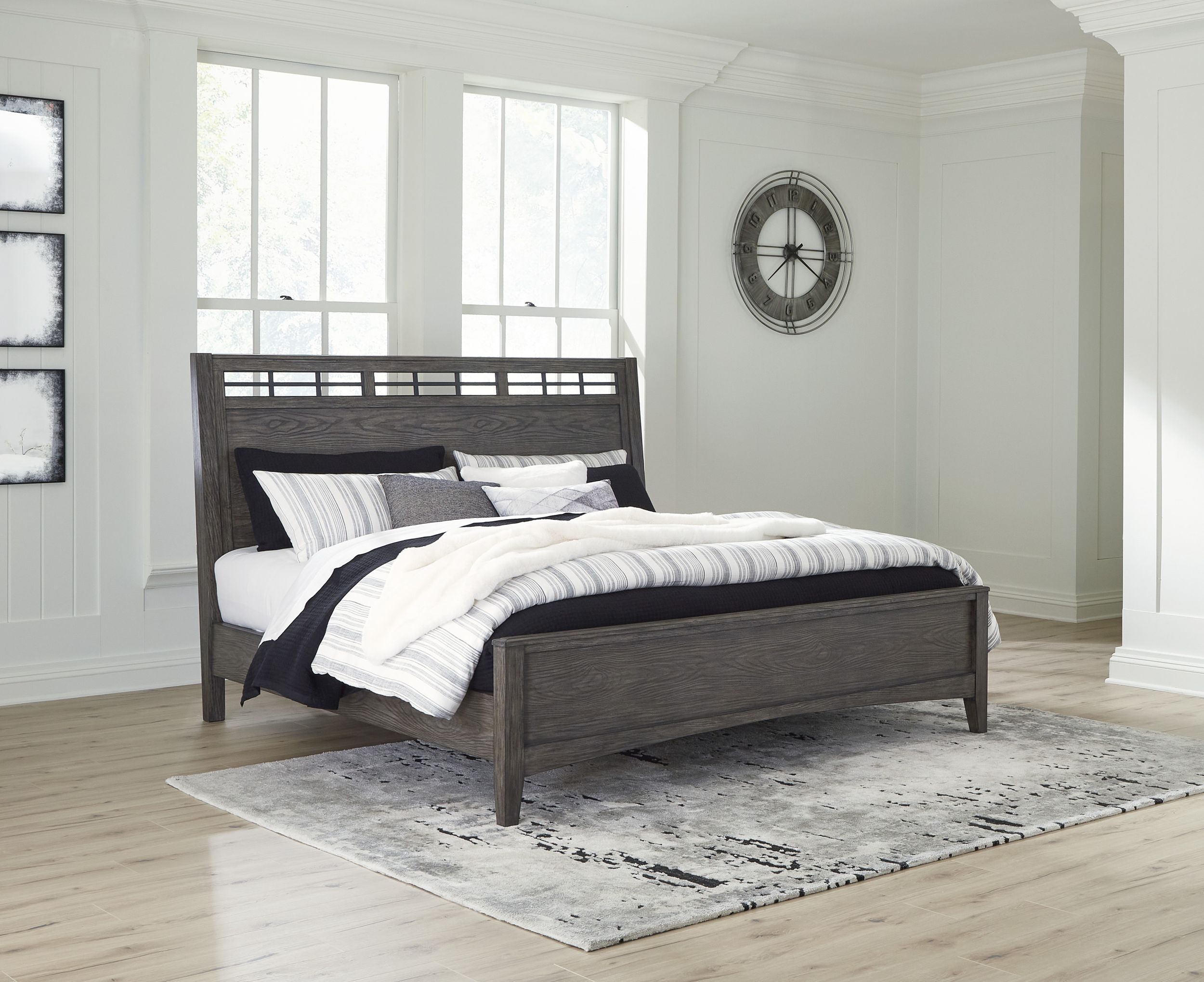 Montillan Wood Veneer Panel Bedroom Set