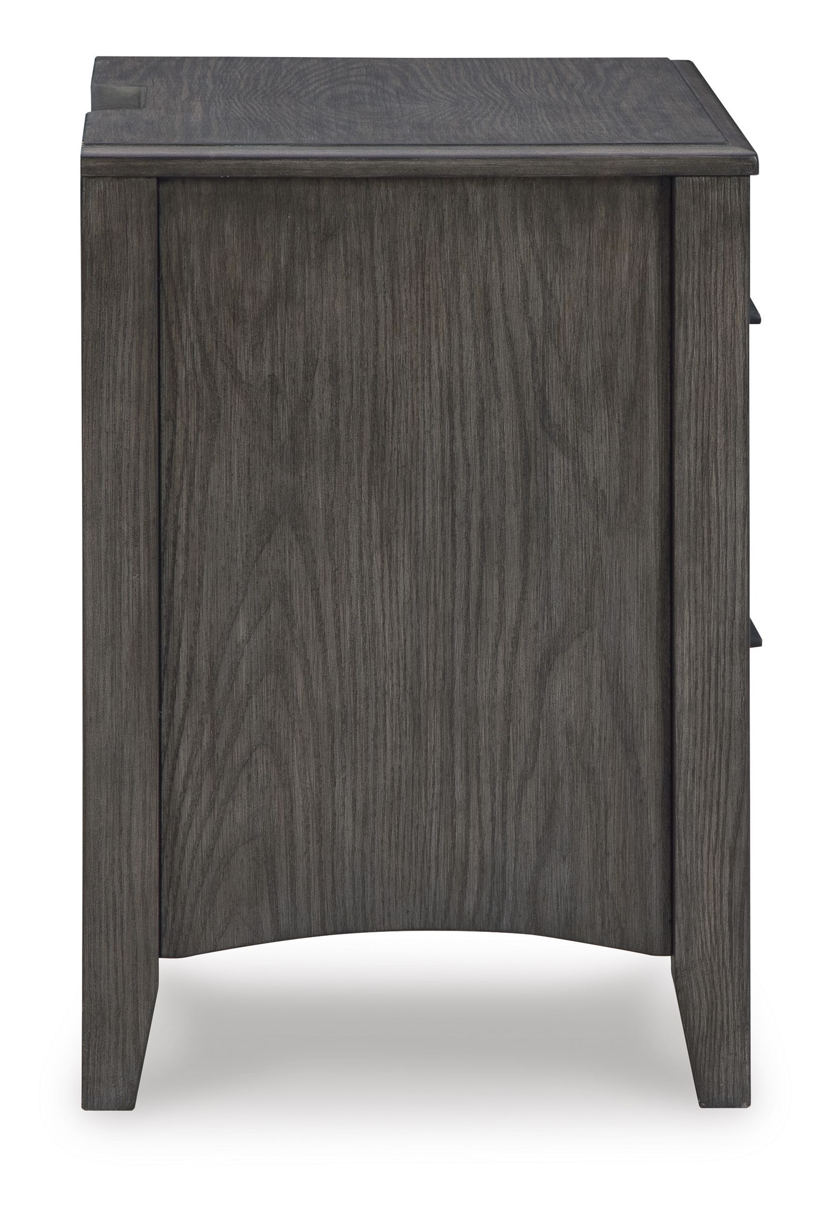 Montillan 2-Drawer Wood Veneer Night Stand w/Power Supply & USB Charger