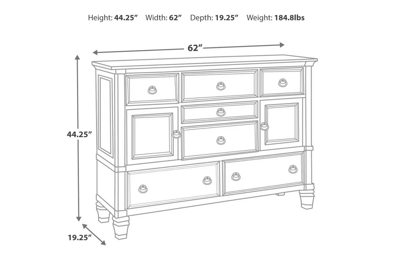 Prentice SM Wood Dresser w/7 Drawers