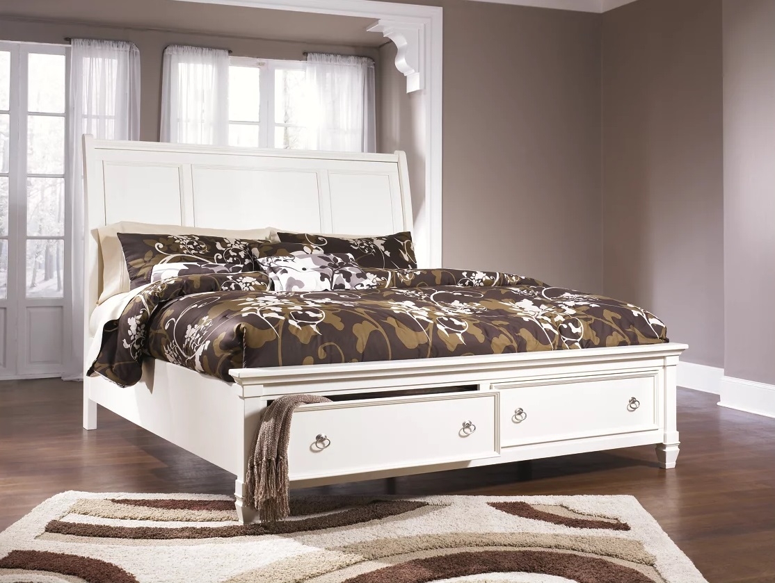Ashley SM Prentice SM Wood Sleigh Bed w/2 Storage Drawers, King Size