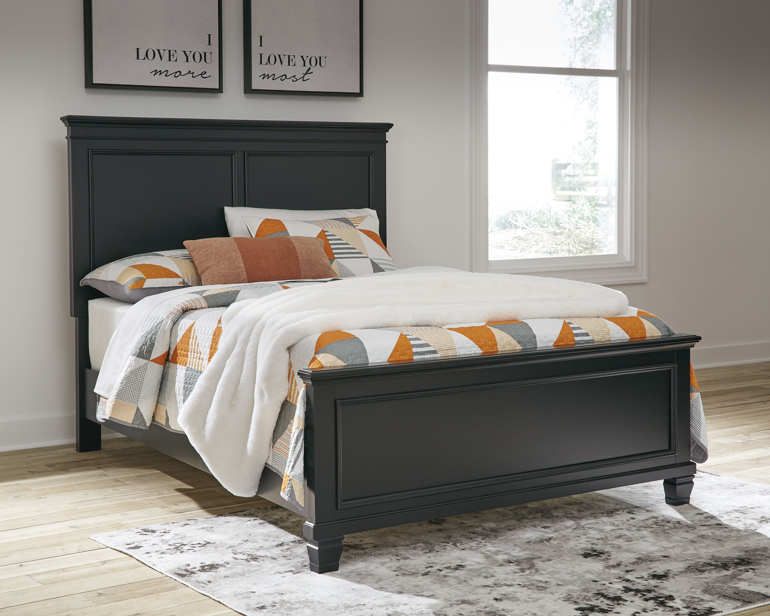 Lanolee Wood Veneer Full Size Panel Bed