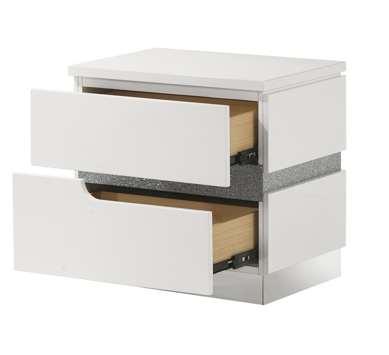 SM Paradox Gloss Laminate Nightstand w/2 Drawers