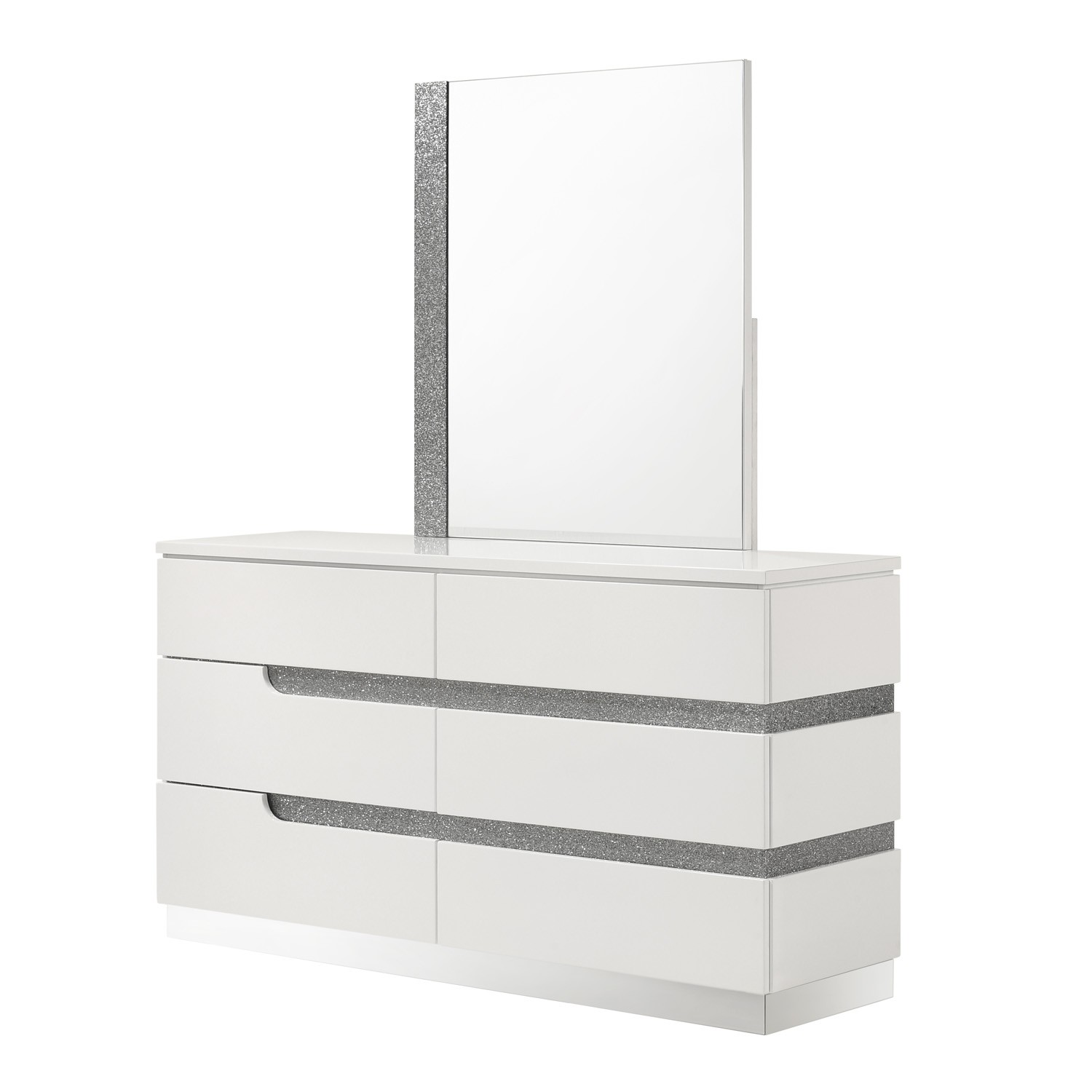 SM Paradox Gloss Laminate Double Dresser w/6 Drawers