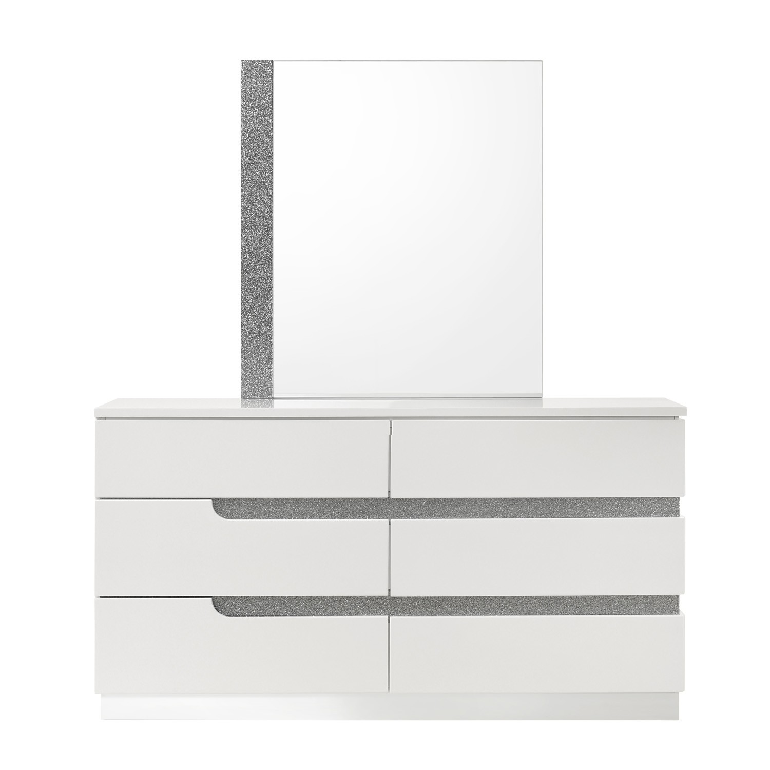 SM Paradox Gloss Laminate Platform Bedroom Set w/LED Light