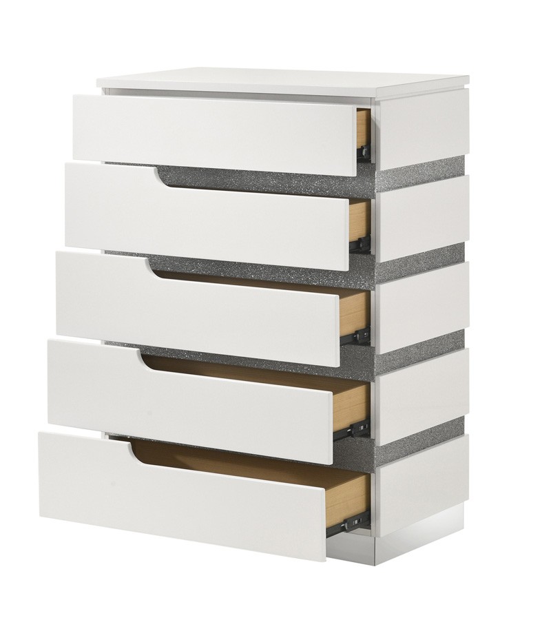 SM Paradox Gloss Laminate Chest w/5 Drawers
