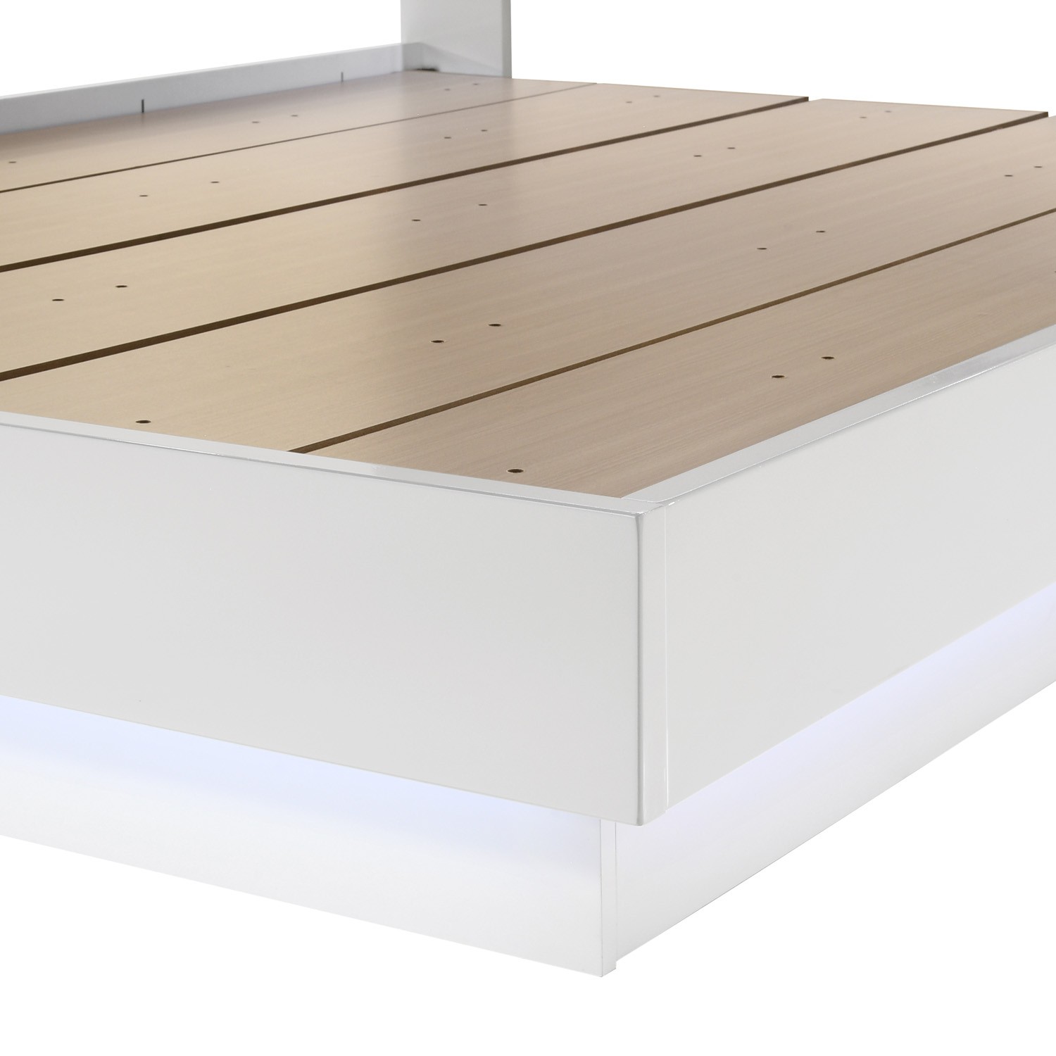 SM Paradox Gloss Laminate Platform Bed w/LED Light, Queen Size