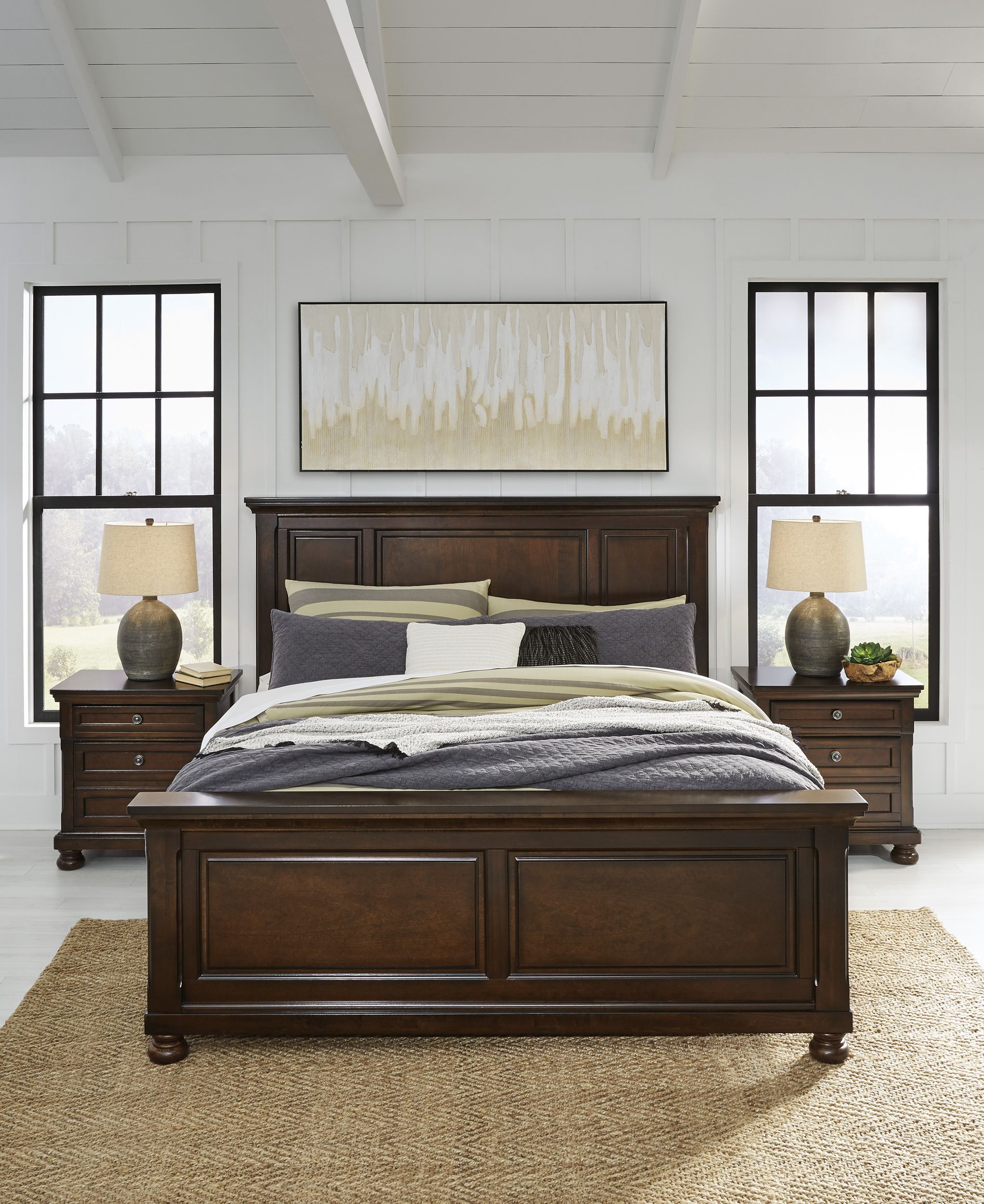 Ashley SM Porter Wood Panel Bedroom Set