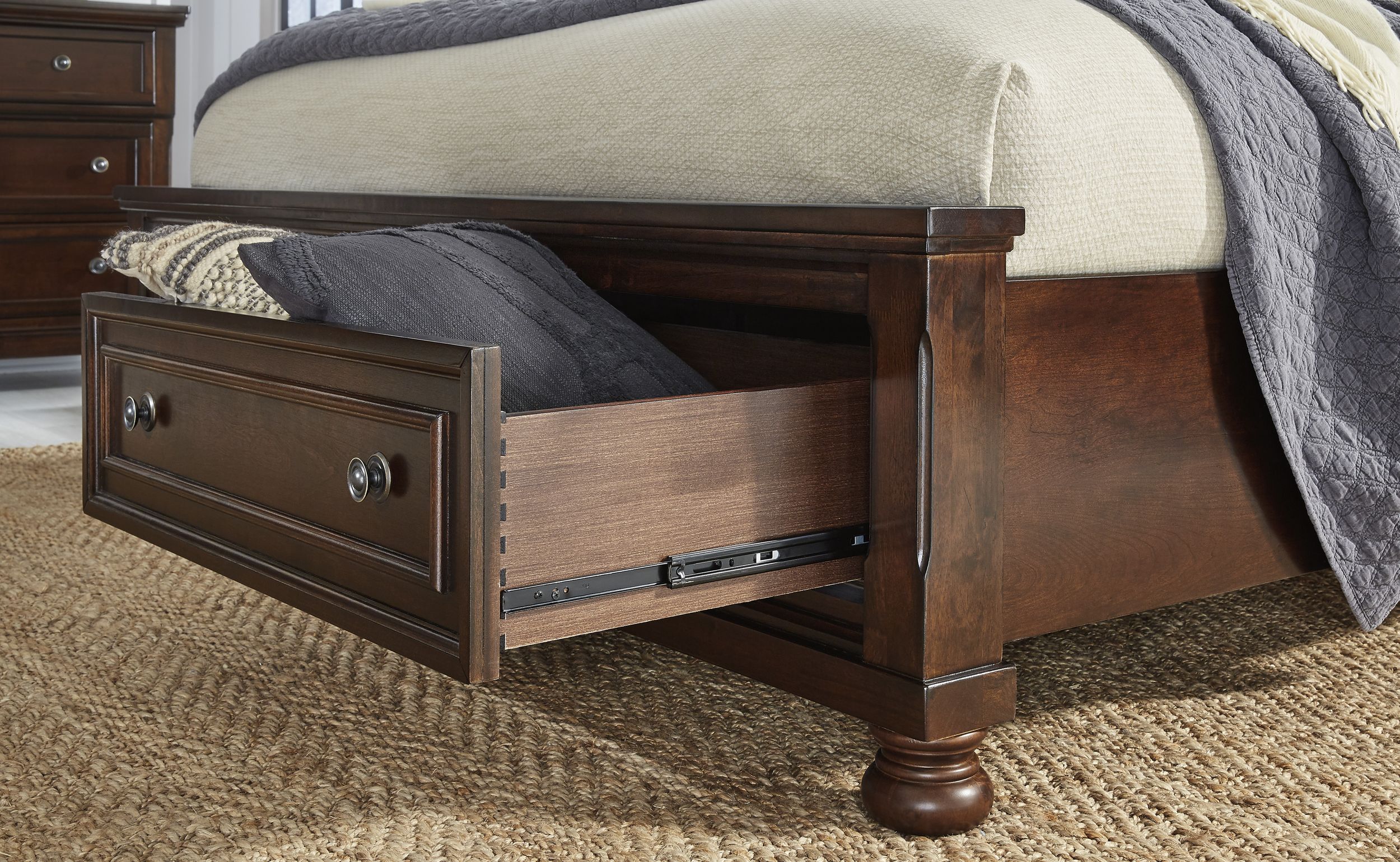 Ashley SM Porter Wood Sleigh Storage Bed