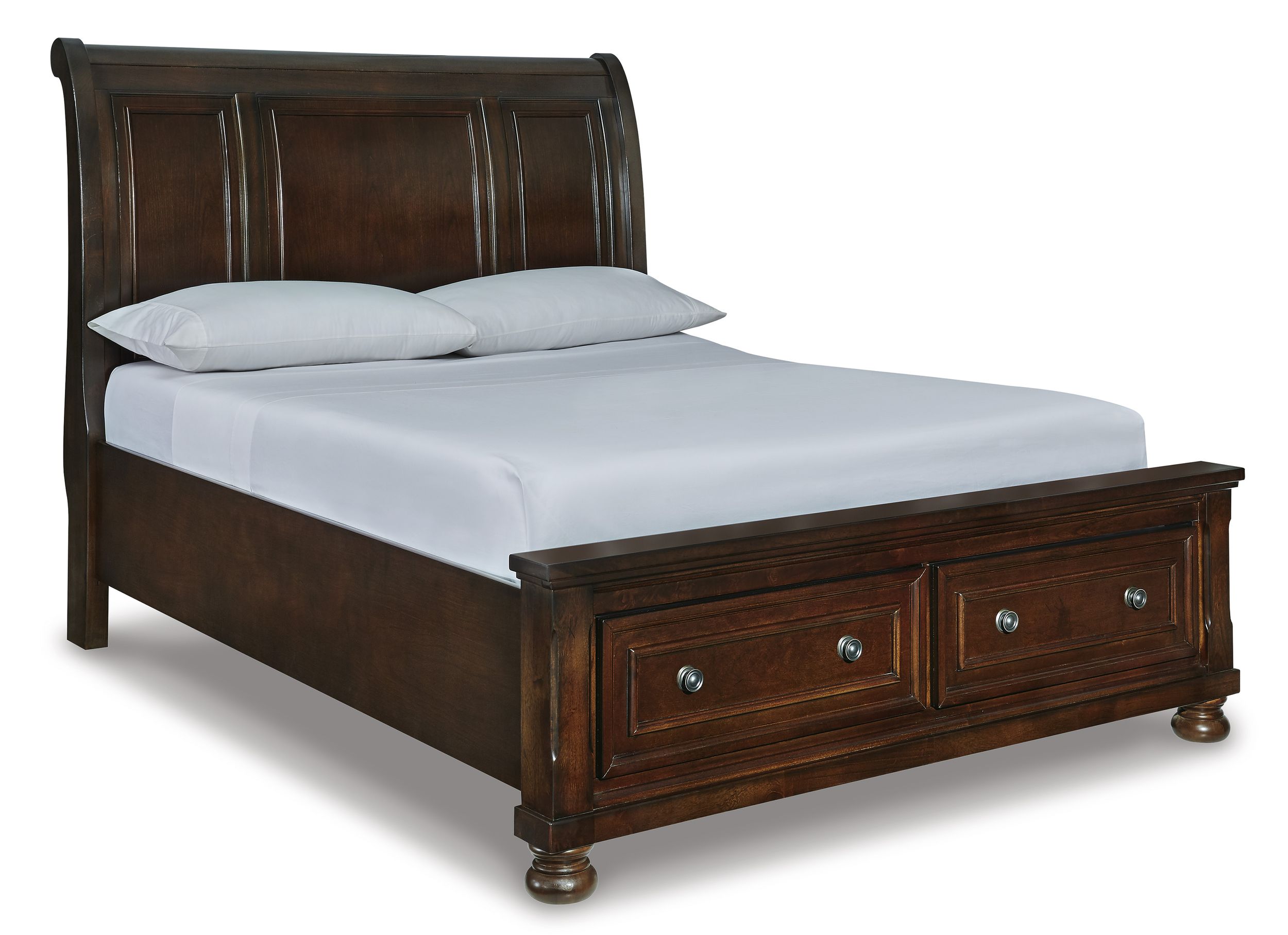 Ashley SM Porter Wood Sleigh Storage Queen Size Bed