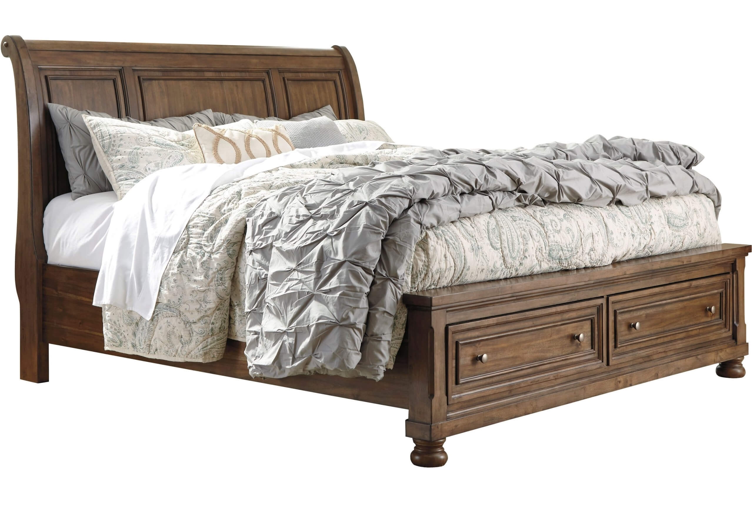 Ashley SM Flynnter Wood Sleigh Storage Bedroom Set