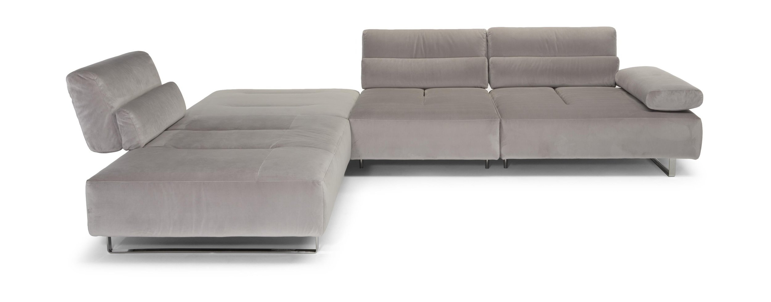 Ernesto Fabric/Leather L-Shape Sectional Sofa by Natuzzi Editions