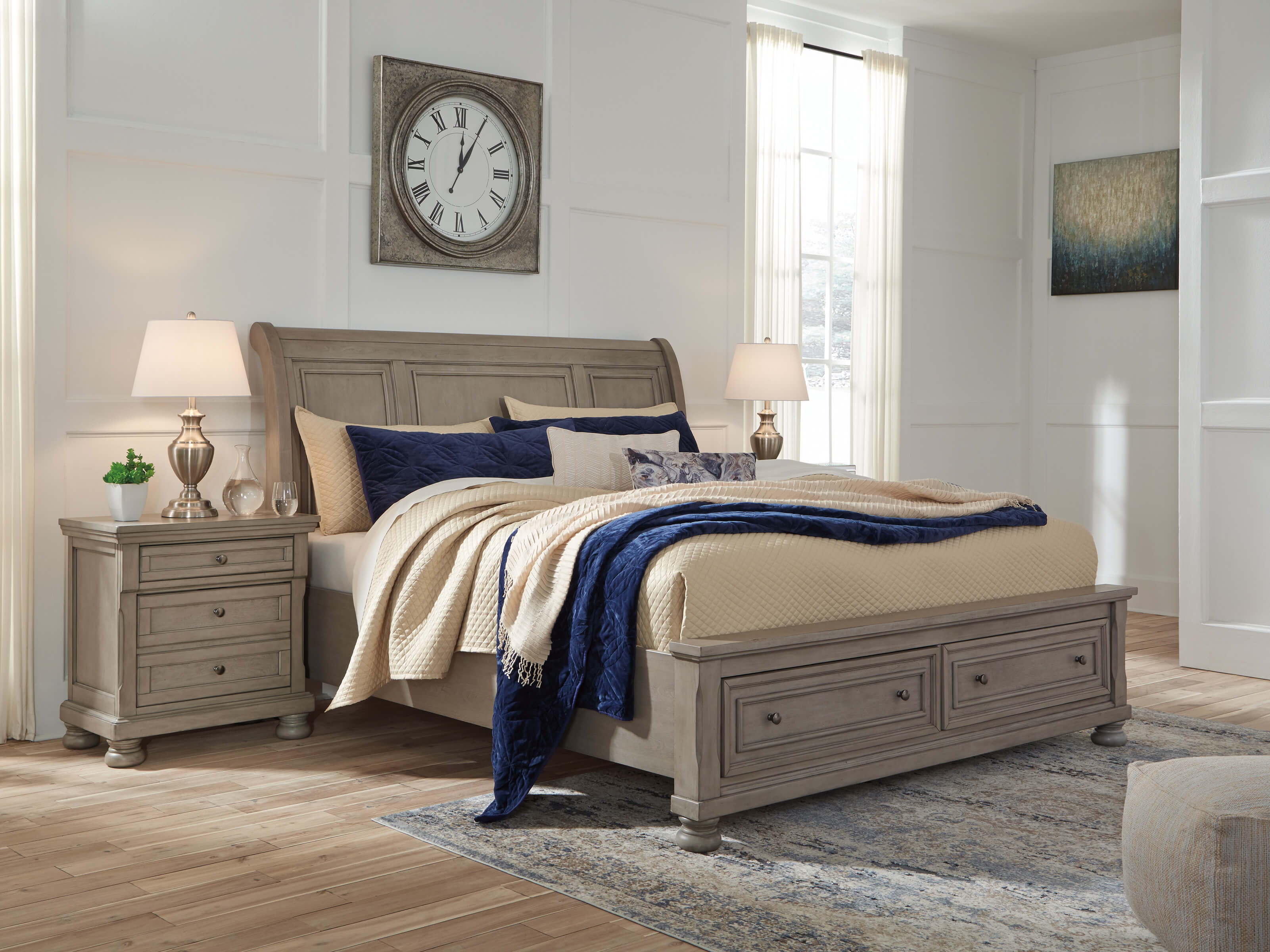 Queen Bed Frame and Nightstand