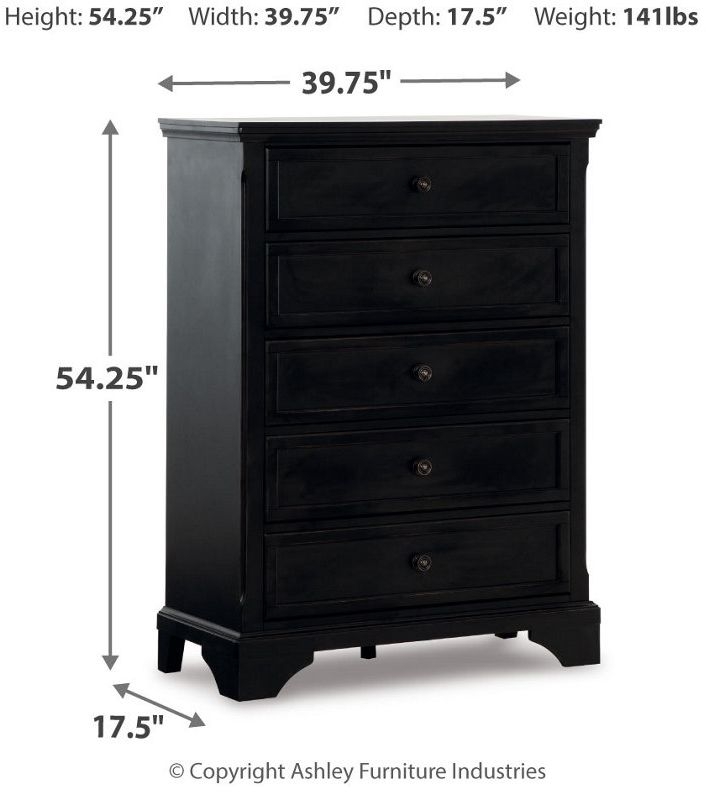 Ashley SM Chylanta Wood Veneer Sleigh Bedroom Set