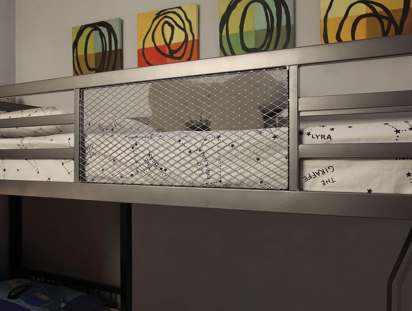 Ballarat Metal Triple Bunk Bed w/Desk, Twin Size