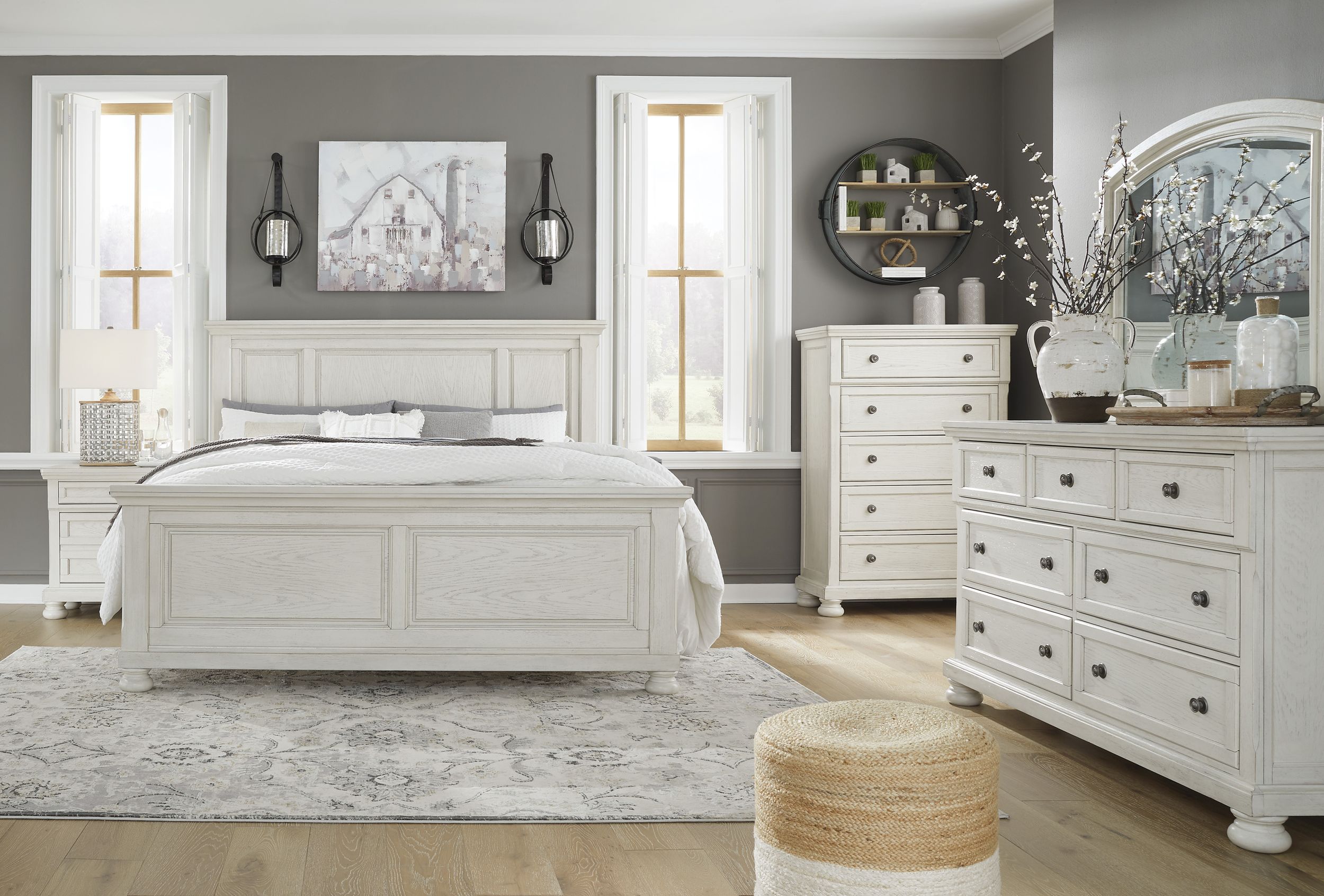 Robbinsdale Wood Veneer Panel Bedroom Set