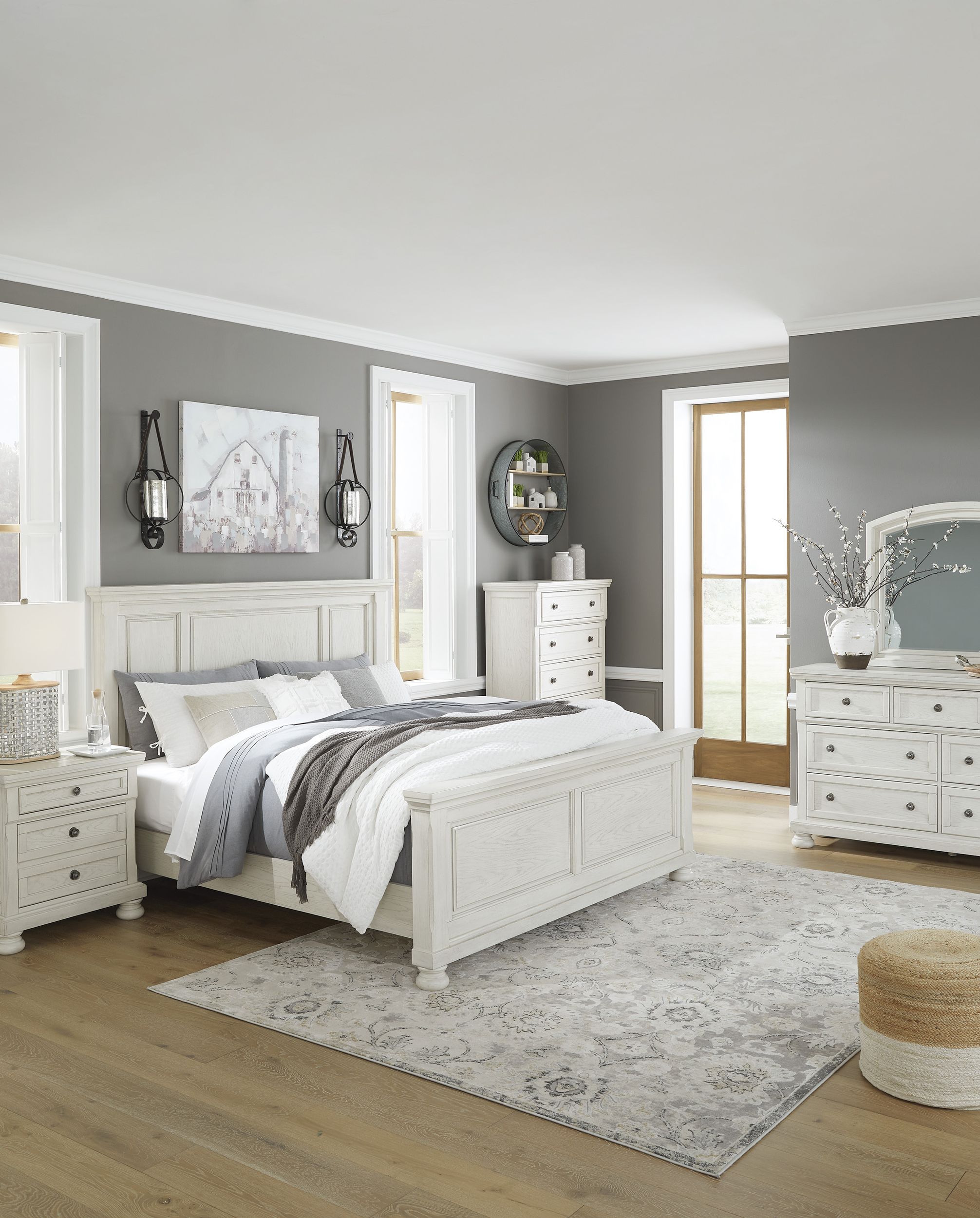 Robbinsdale Wood Veneer Panel California King Size Bed
