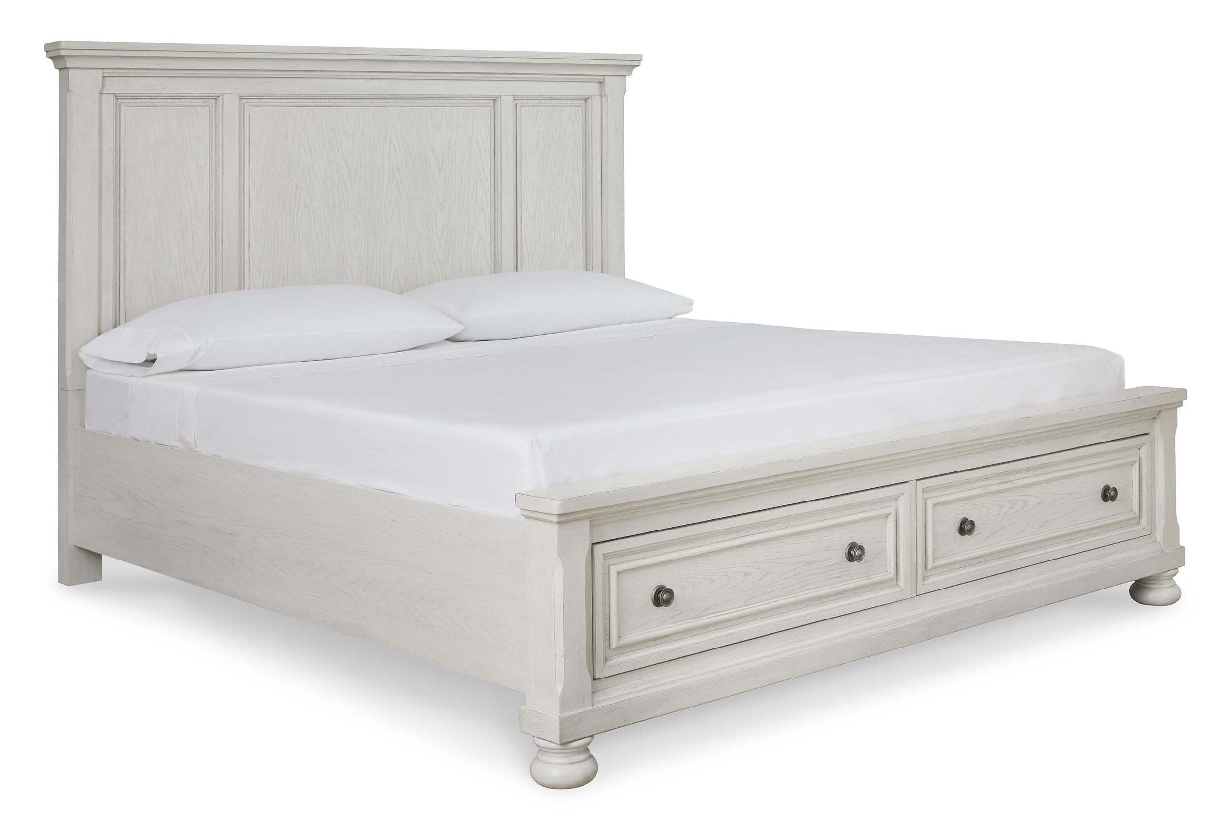 Robbinsdale Wood Veneer Panel King Size Bed Storage