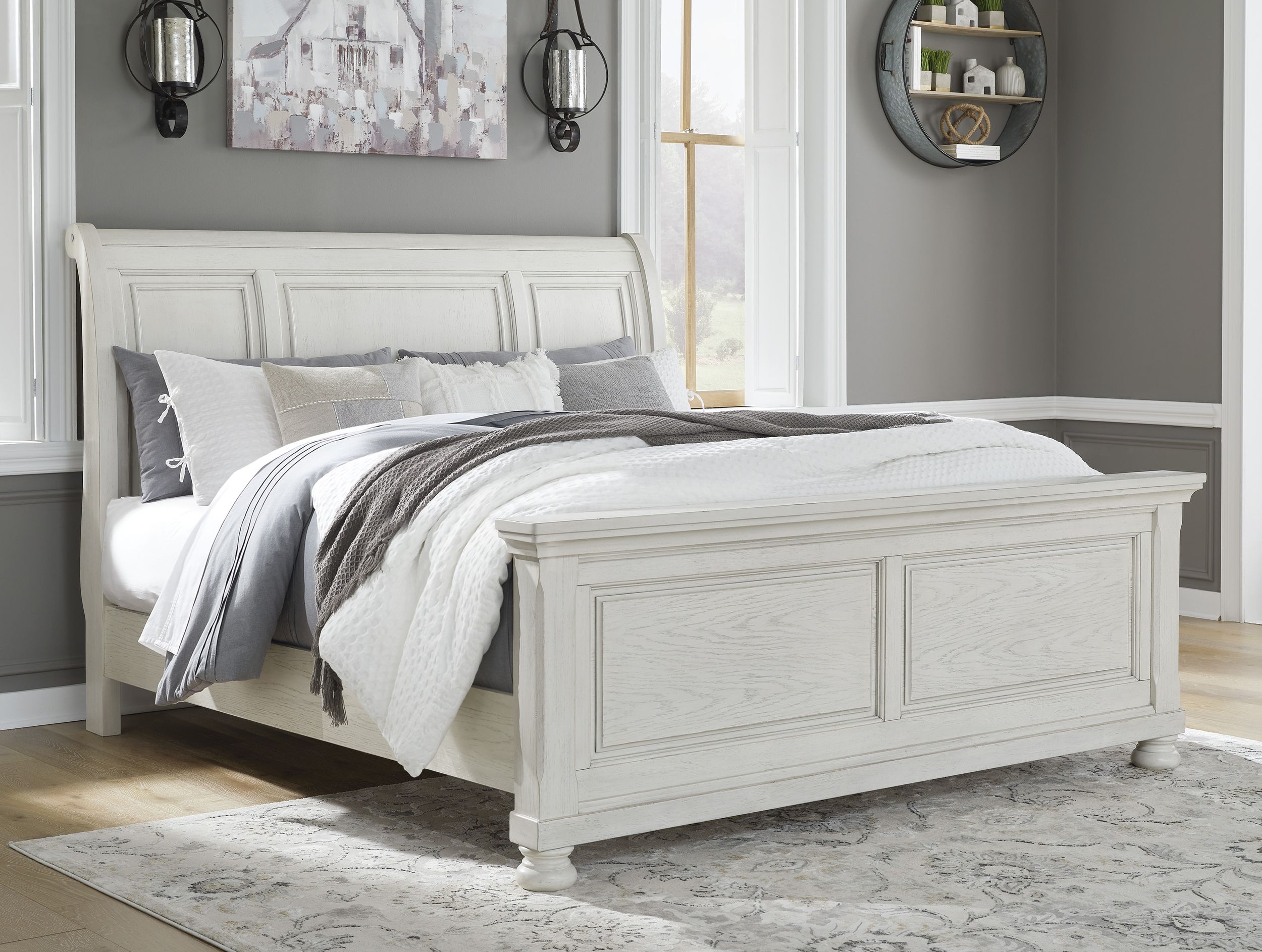 Robbinsdale Wood Veneer Sleigh Bed
