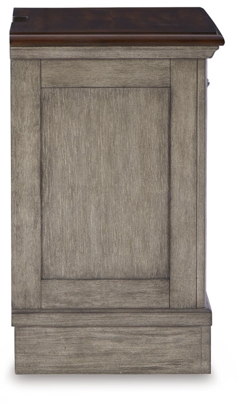 Ashley SM Lodenbay 3 Drawer Wood Nightstand w/Power Supply & USB