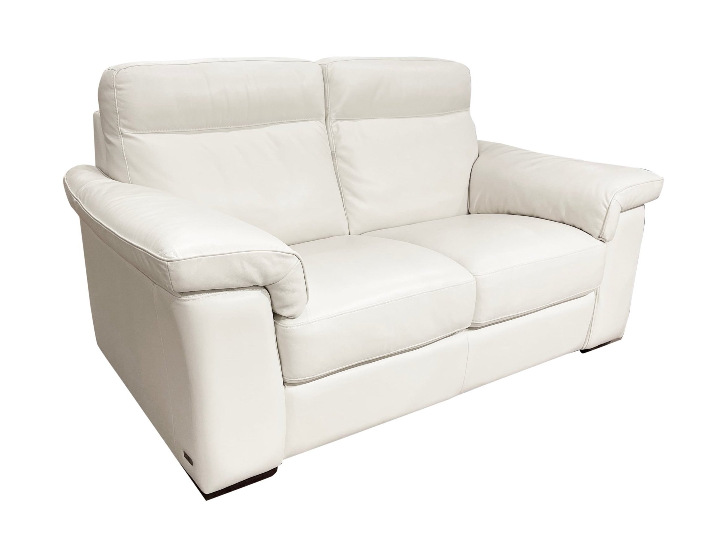 Natuzzi Brivido Fabric Silver Loveseat Side