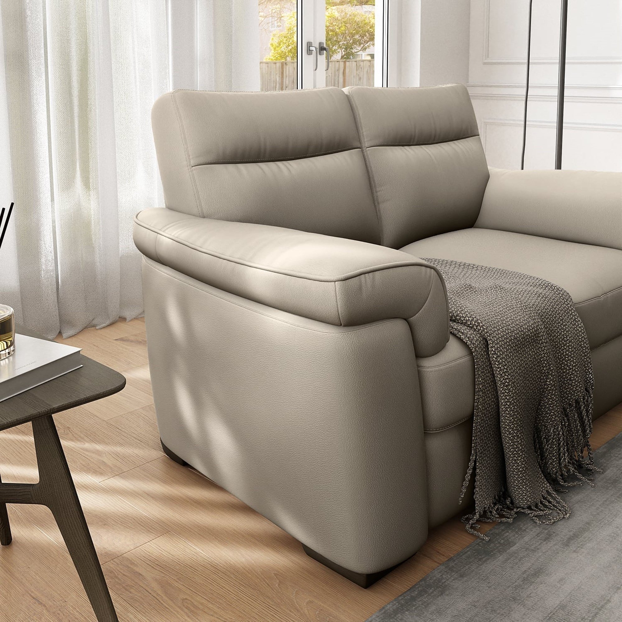 Natuzzi Editions Fabric/Leather Loveseat