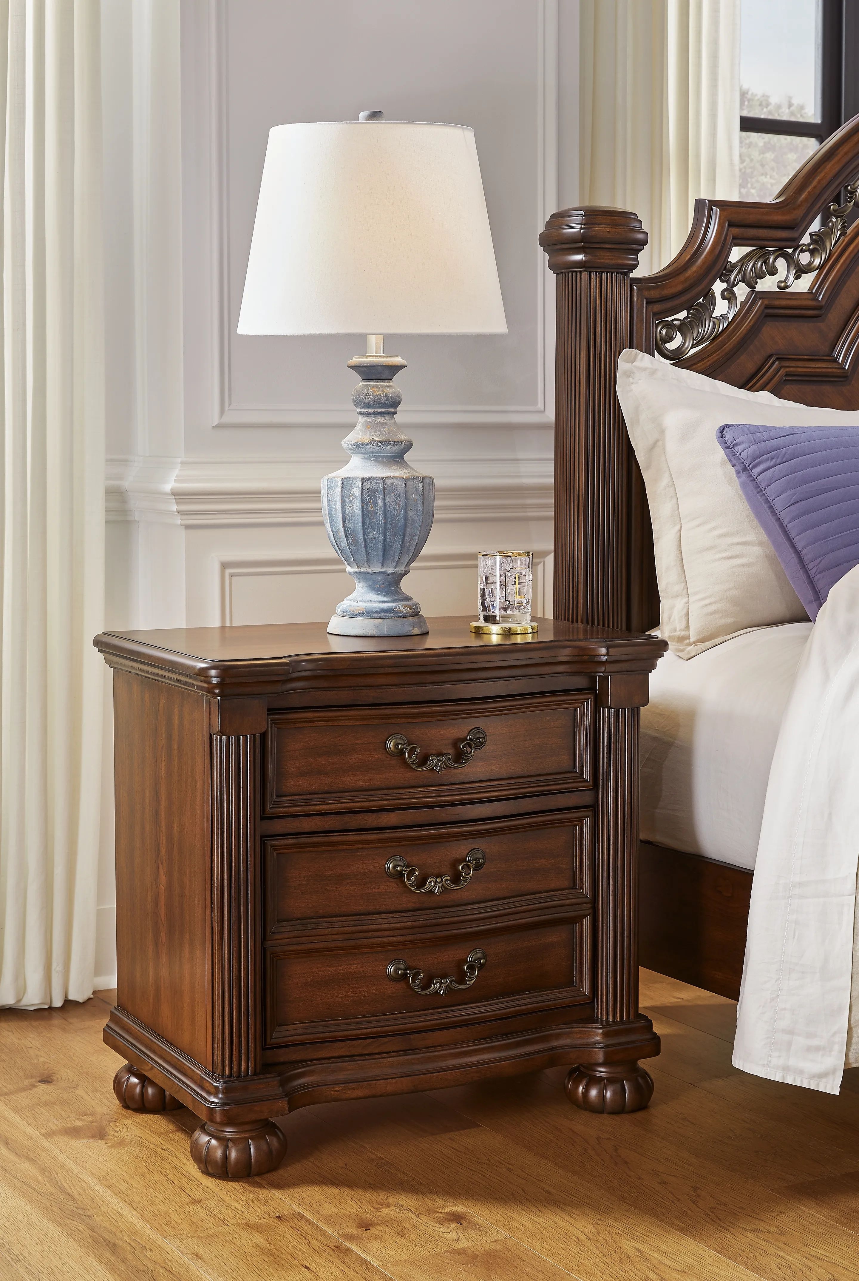 Ashley SM Lavinton 2-Drawer Wood Veneer Nightstand