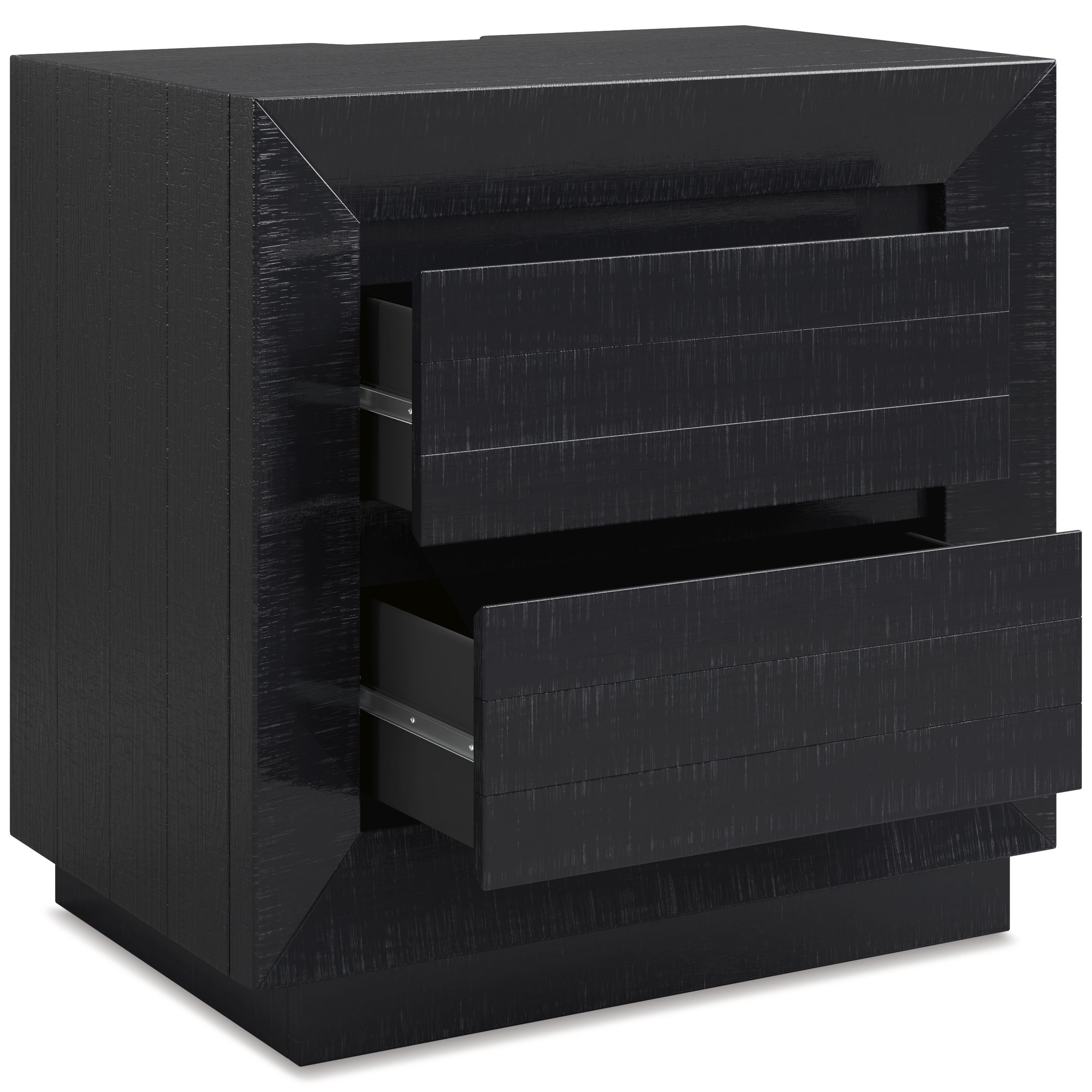Londer 2-Drawer Wood Nightstand w/USB Charger