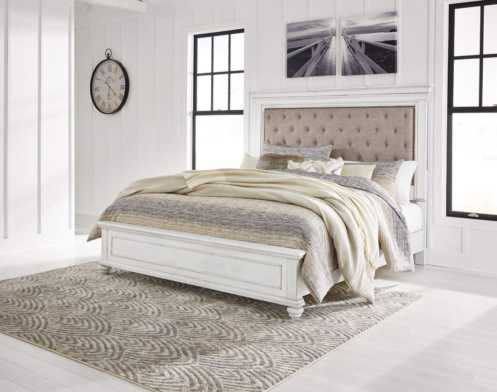 Ashley SM Kanwyn Fabric Upholstered Panel Bed