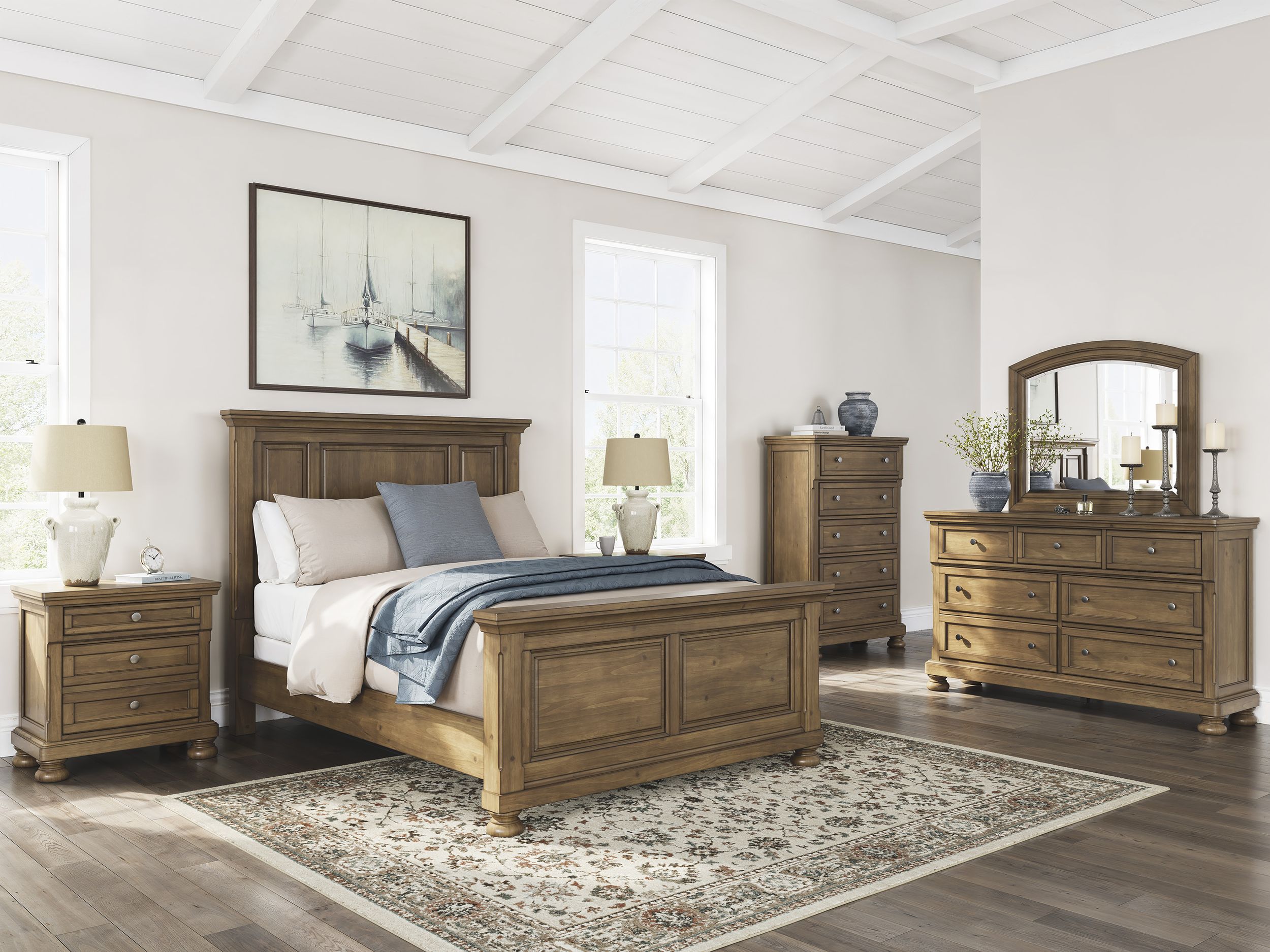Feddinger Wood Panel Bedroom Set