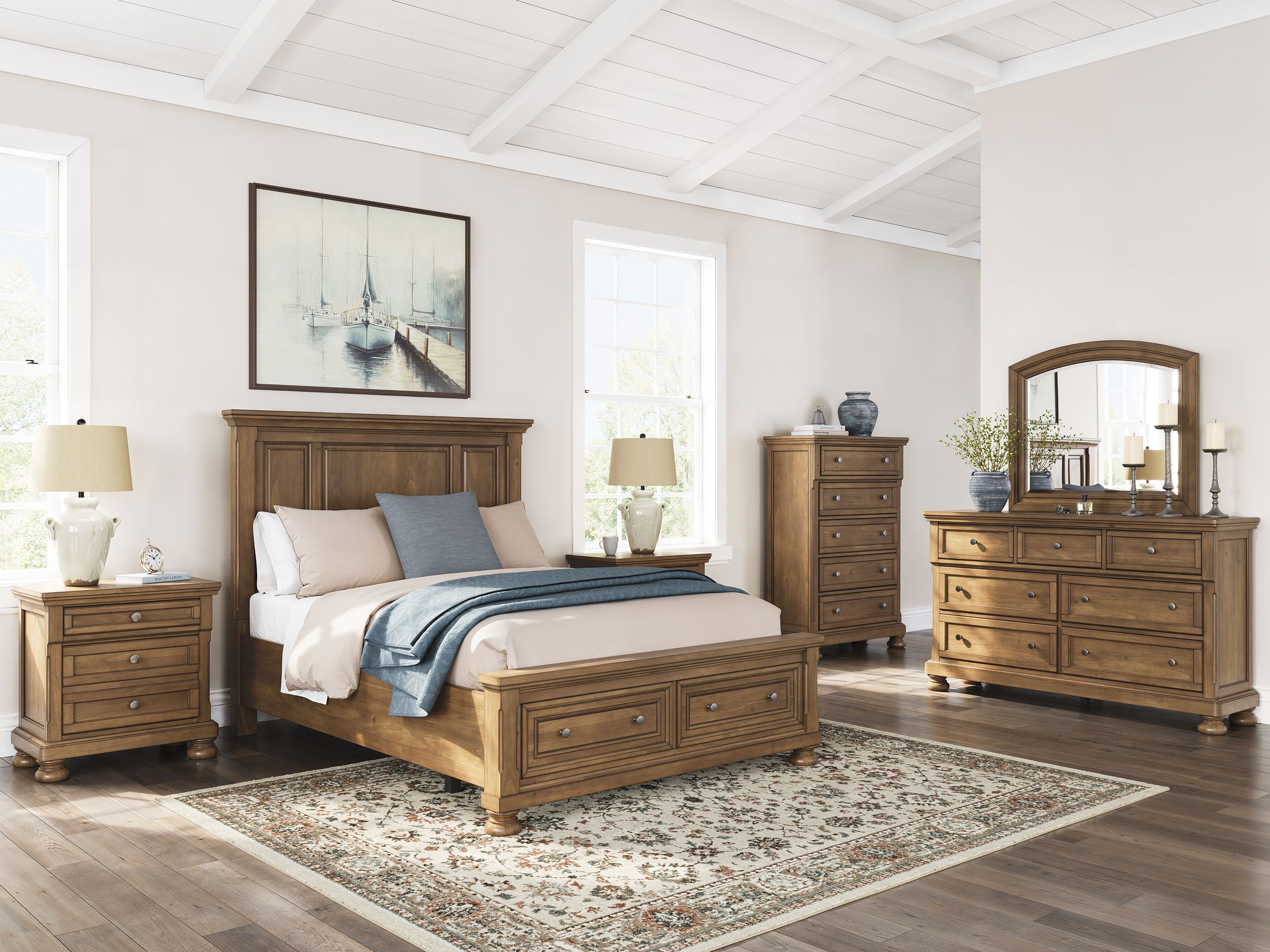 Vandenmore California King Storage Sleigh Bed 