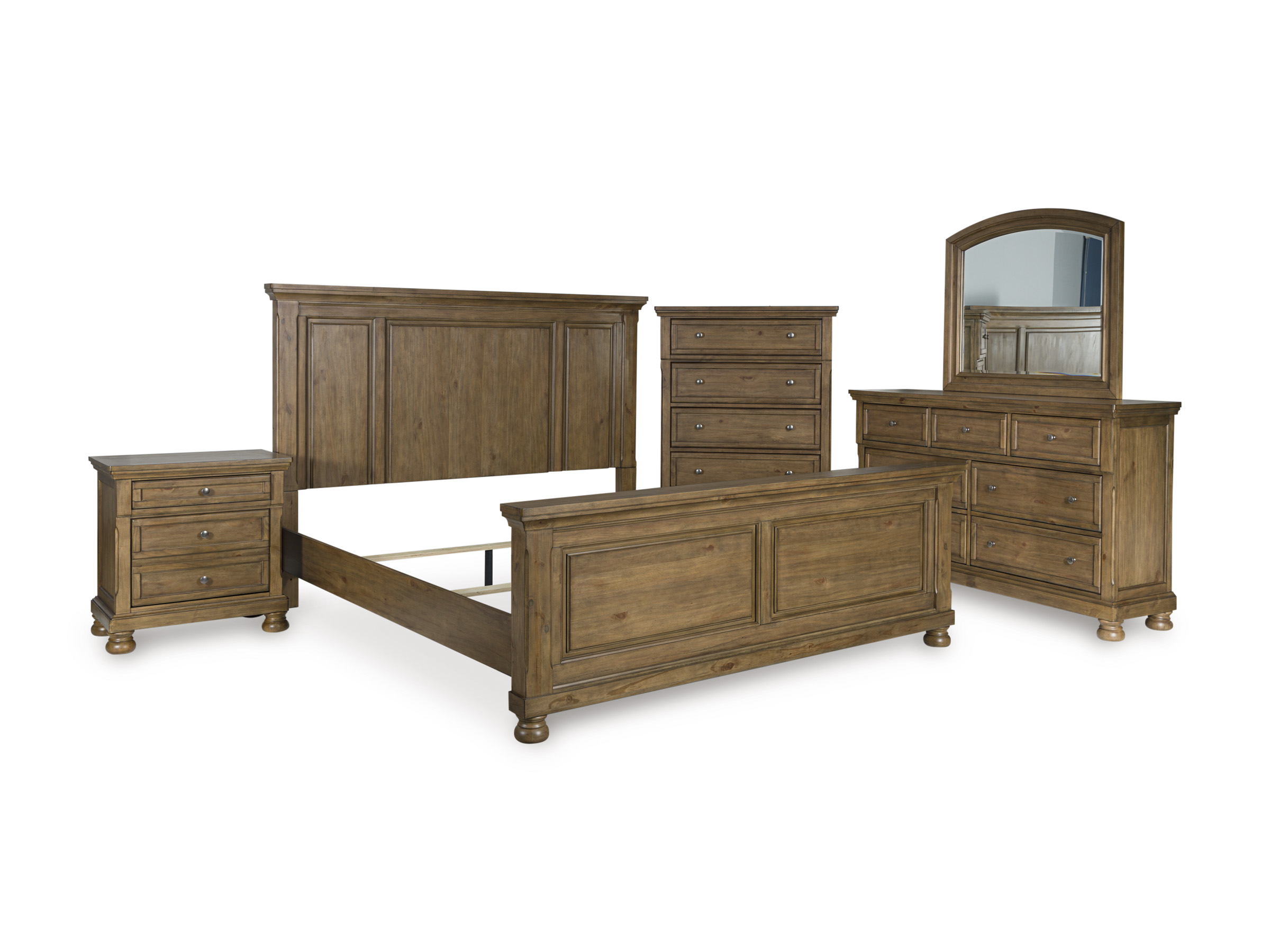 Feddinger Wood Panel Bedroom Set