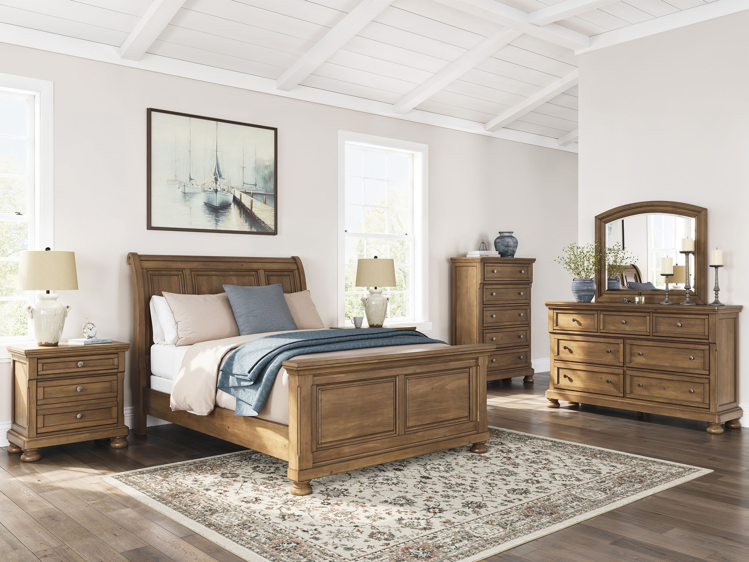 Vandenmore California King Storage Sleigh Bed 