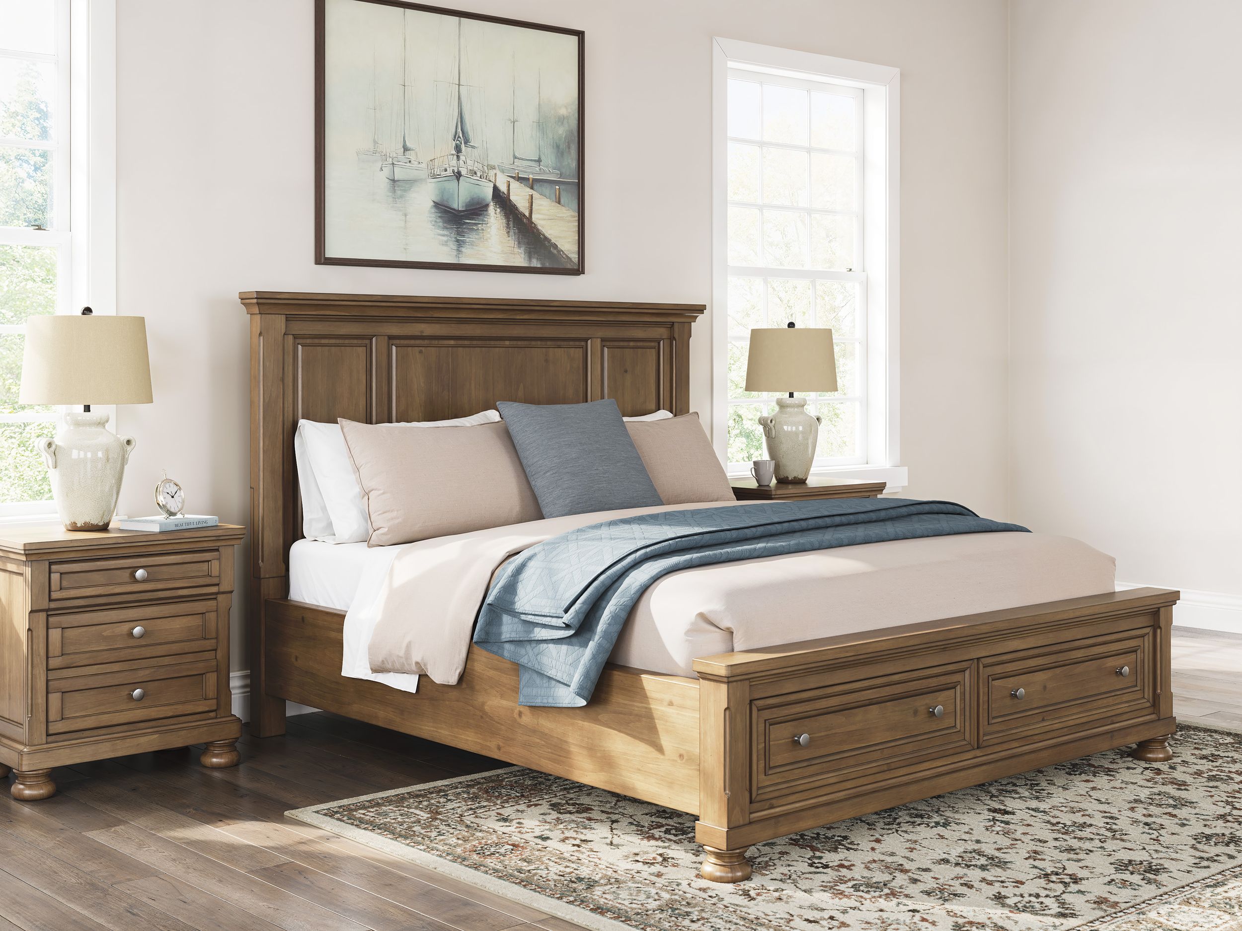 Feddinger Wood Panel Storage Bed, King Size