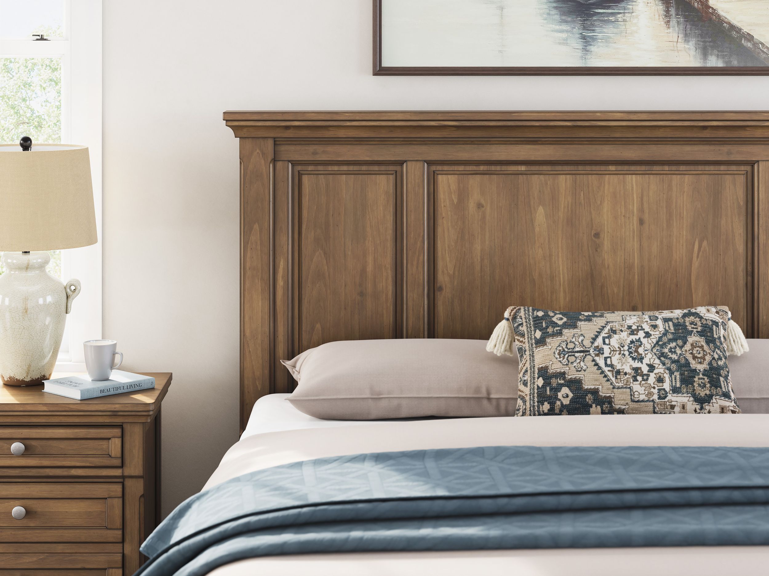 Feddinger Wood Panel Storage Bed, California King Size