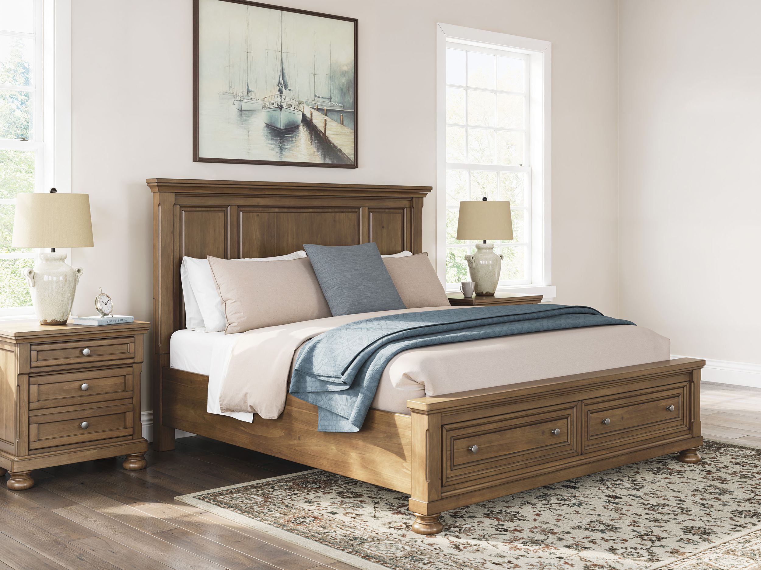 Feddinger Wood Panel Storage Bed, California King Size