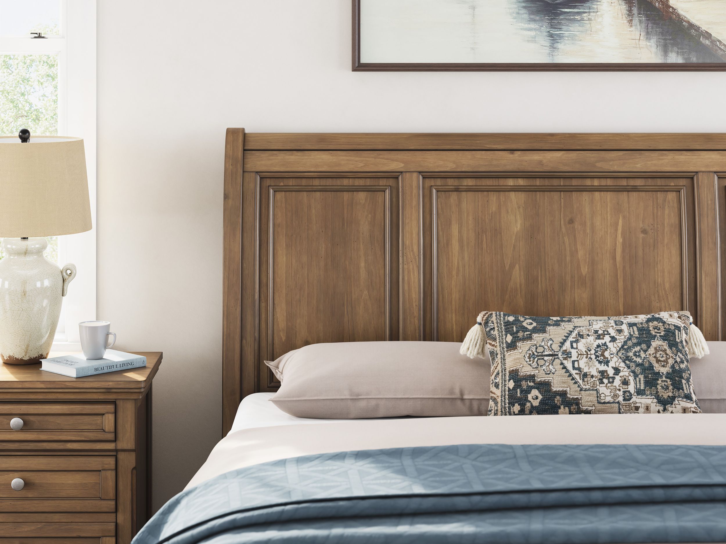 Feddinger Wood Sleigh Bed, California King Size