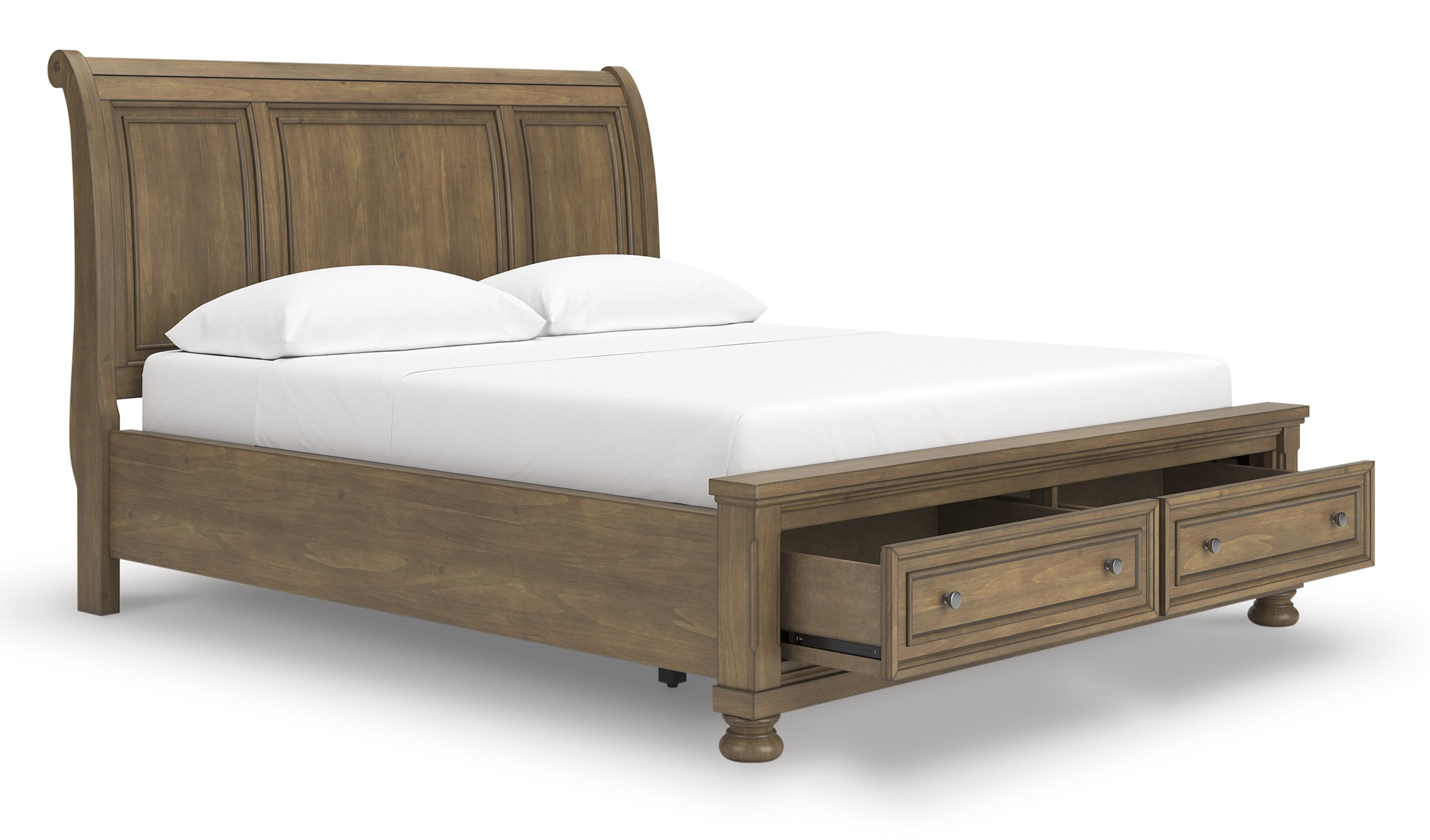 Feddinger Wood Sleigh Storage Bed, King Size