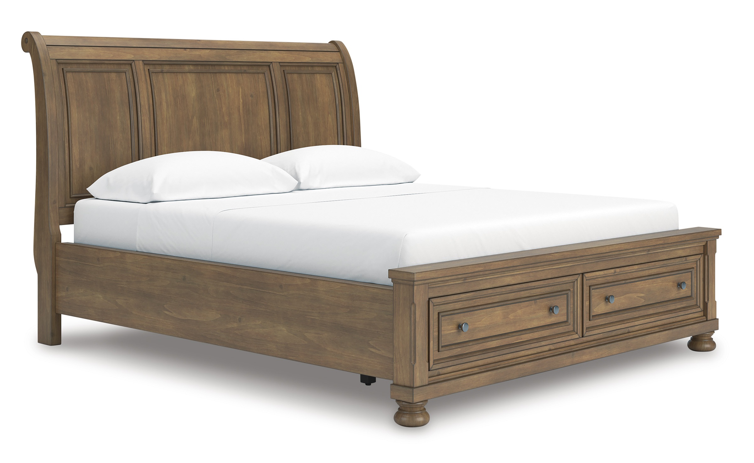 Feddinger Wood Sleigh Storage Bed, King Size