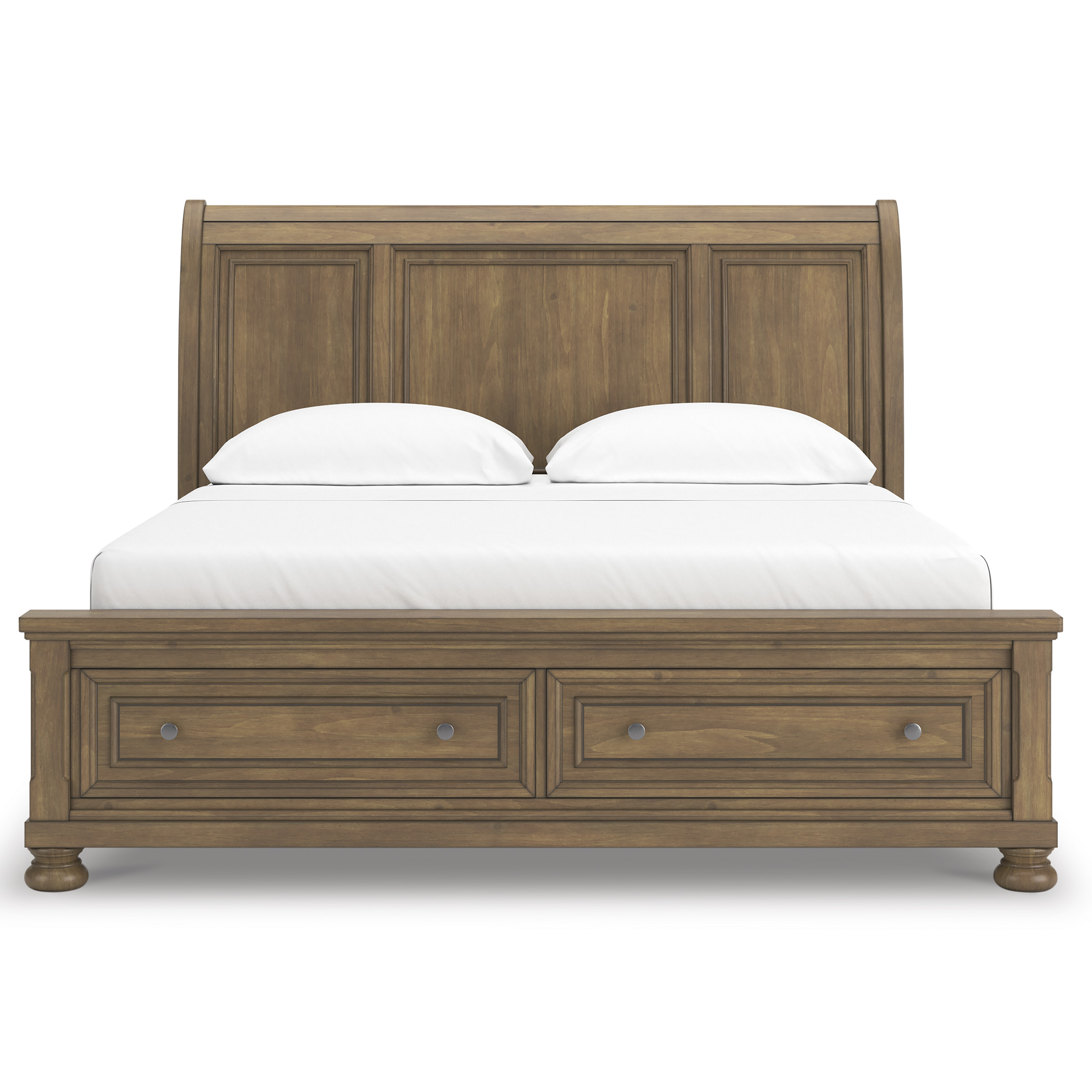 Feddinger Wood Sleigh Storage Bed, King Size