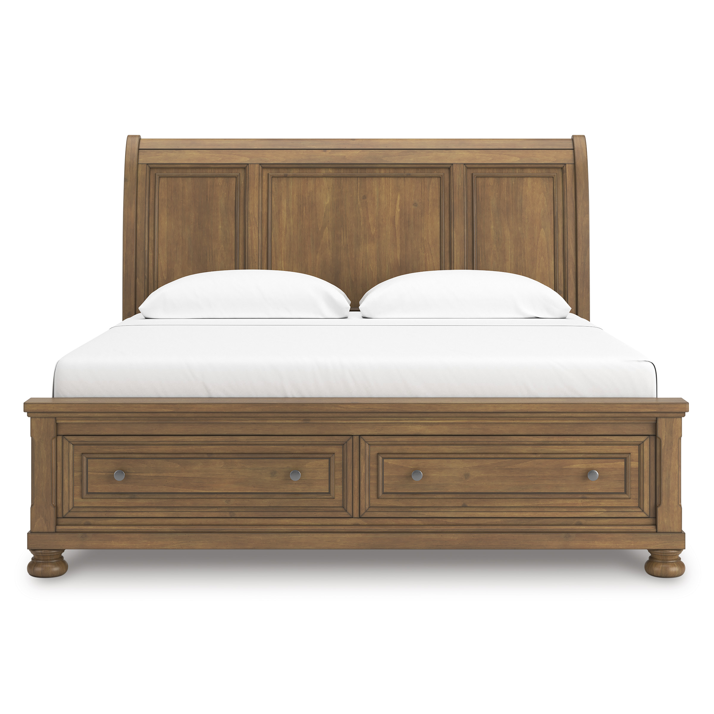 Feddinger Wood Sleigh Storage Bed, California King Size