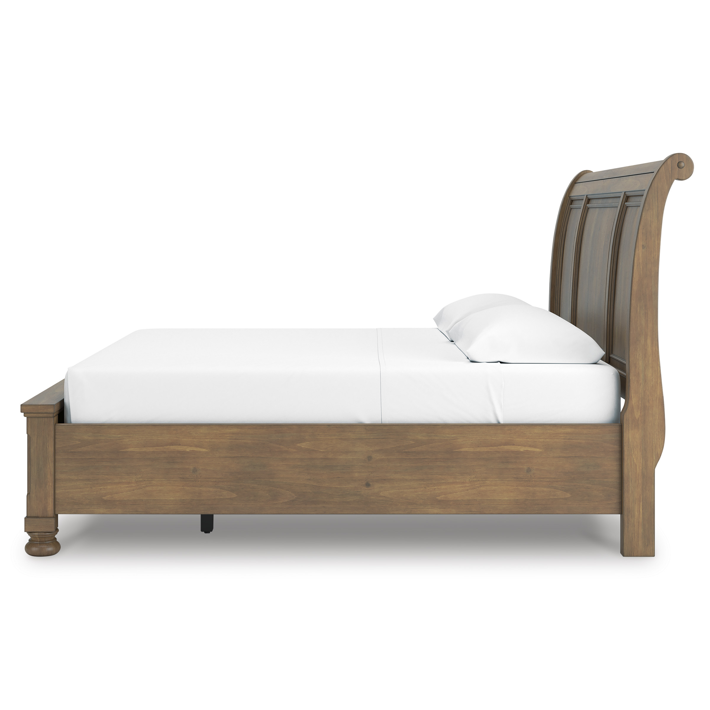 Feddinger Wood Sleigh Storage Bed, California King Size