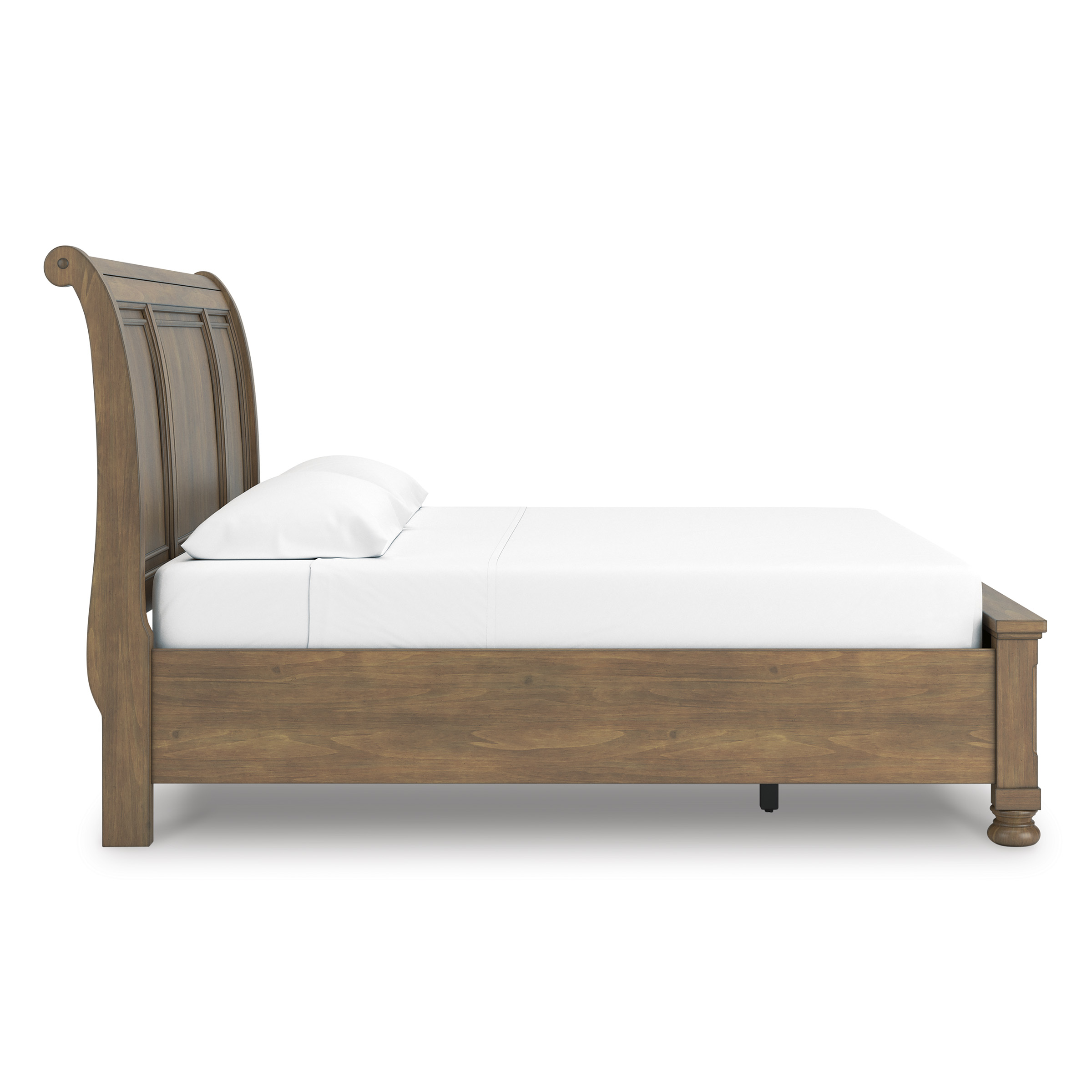 Feddinger Wood Sleigh Storage Bed, California King Size