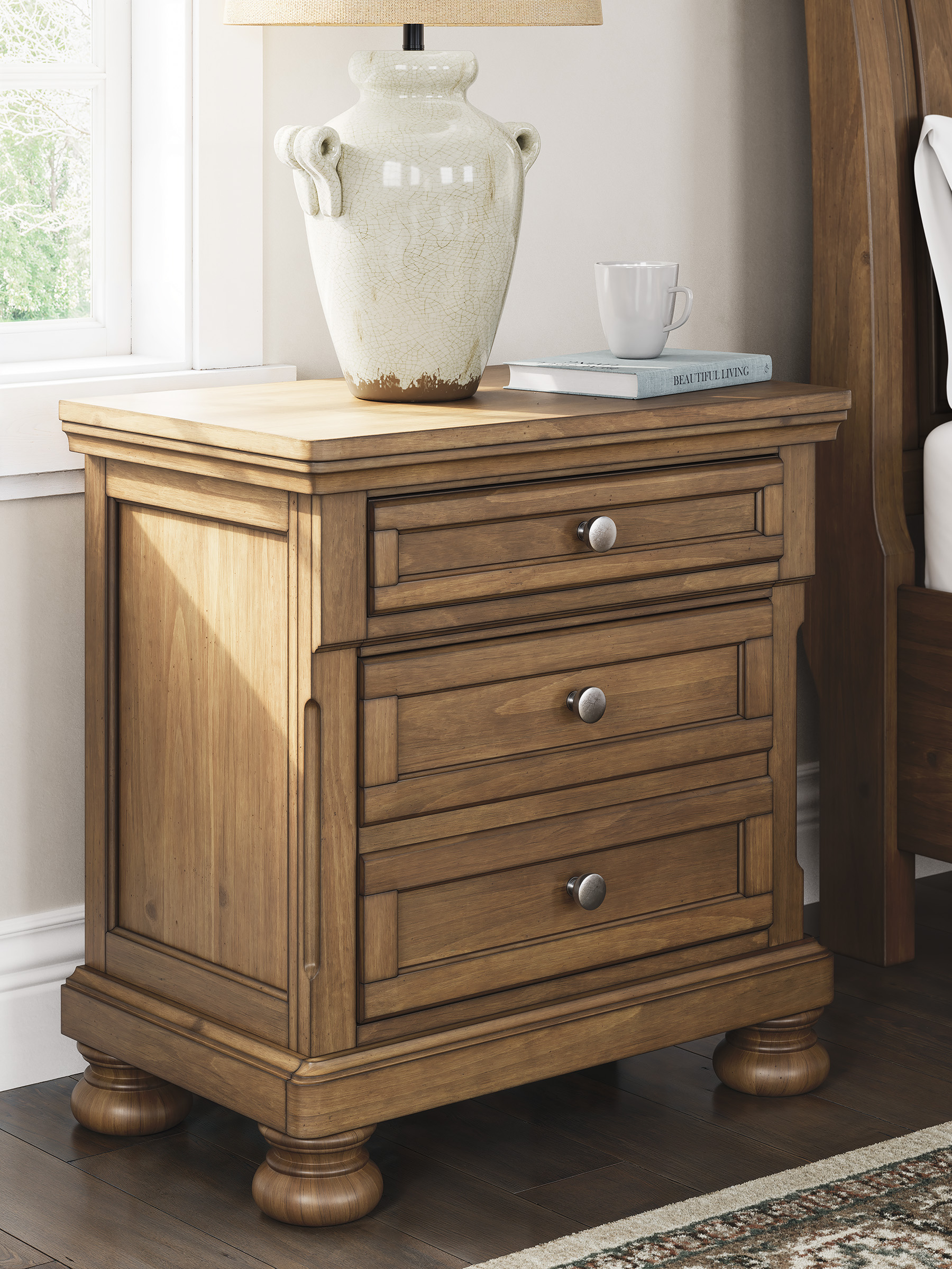 Feddinger Wood Nightstand w/2 Drawers